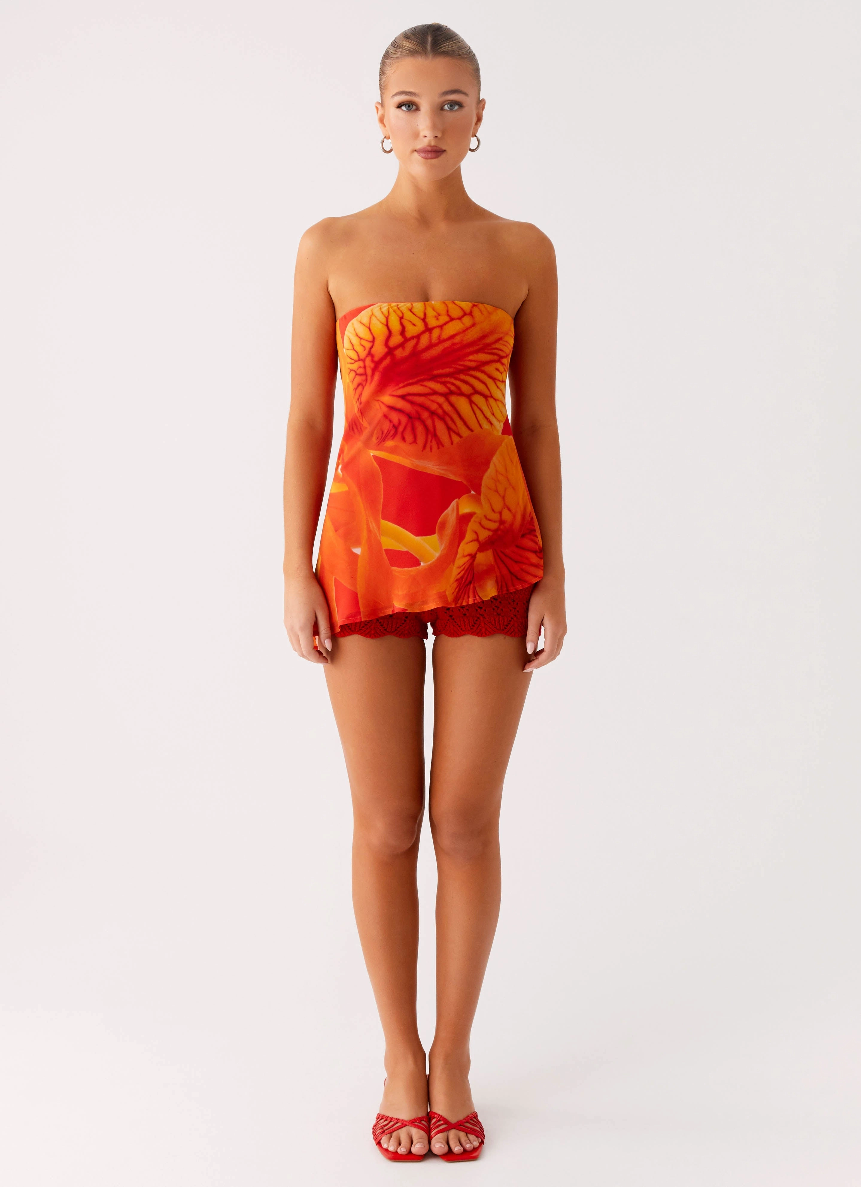 Over The Horizon Asymetrical Top - Serene Orange Winter Hoodie