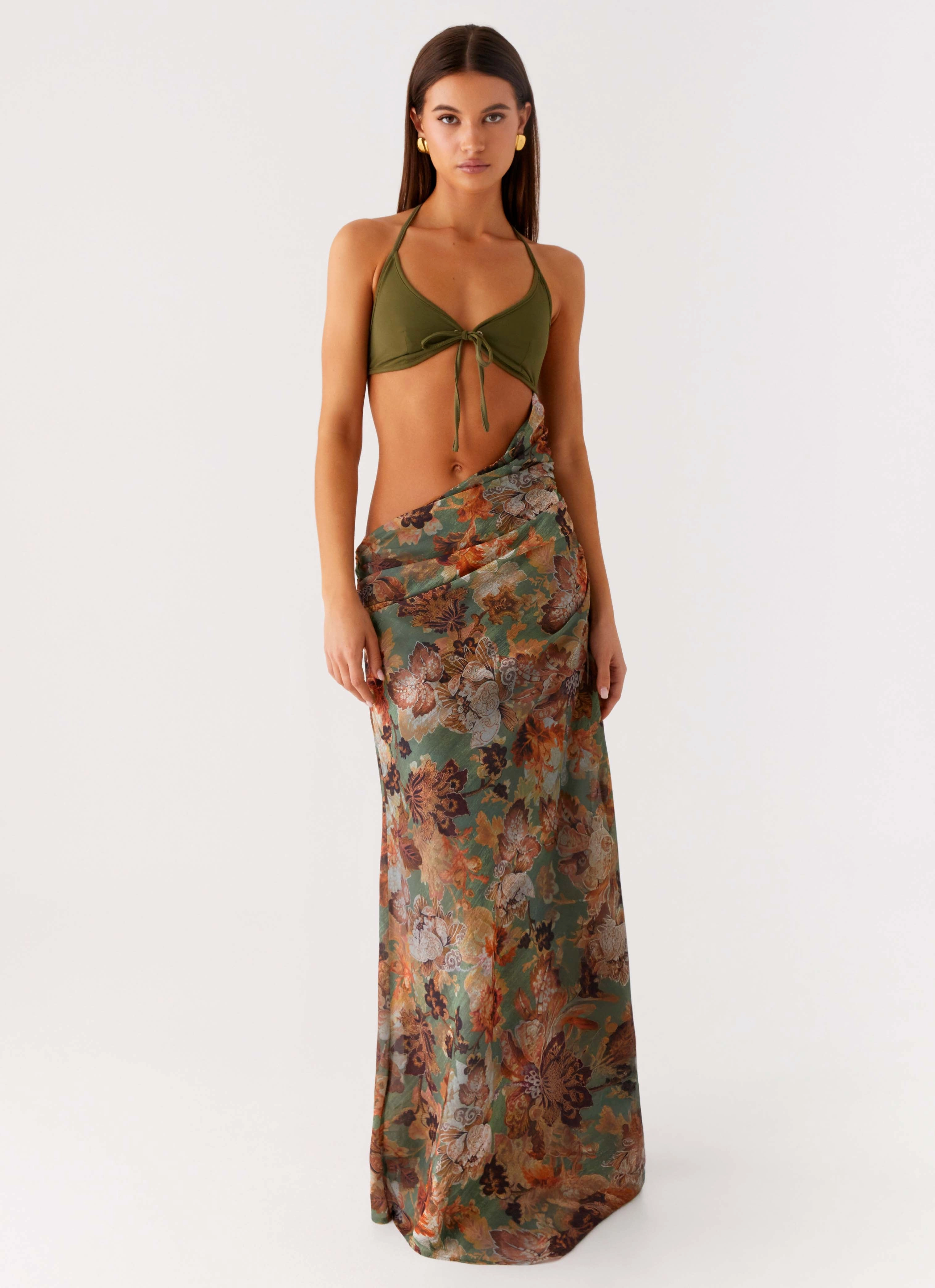 Overgrown Maxi Dress - Vintage Blossom Luxurious Texture