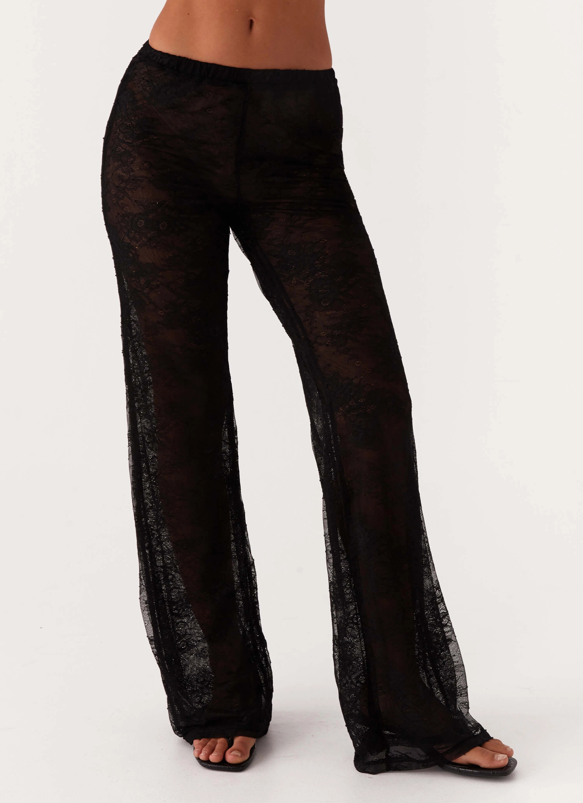 Eco Friendly Dye Paige Lace Pants - Black
