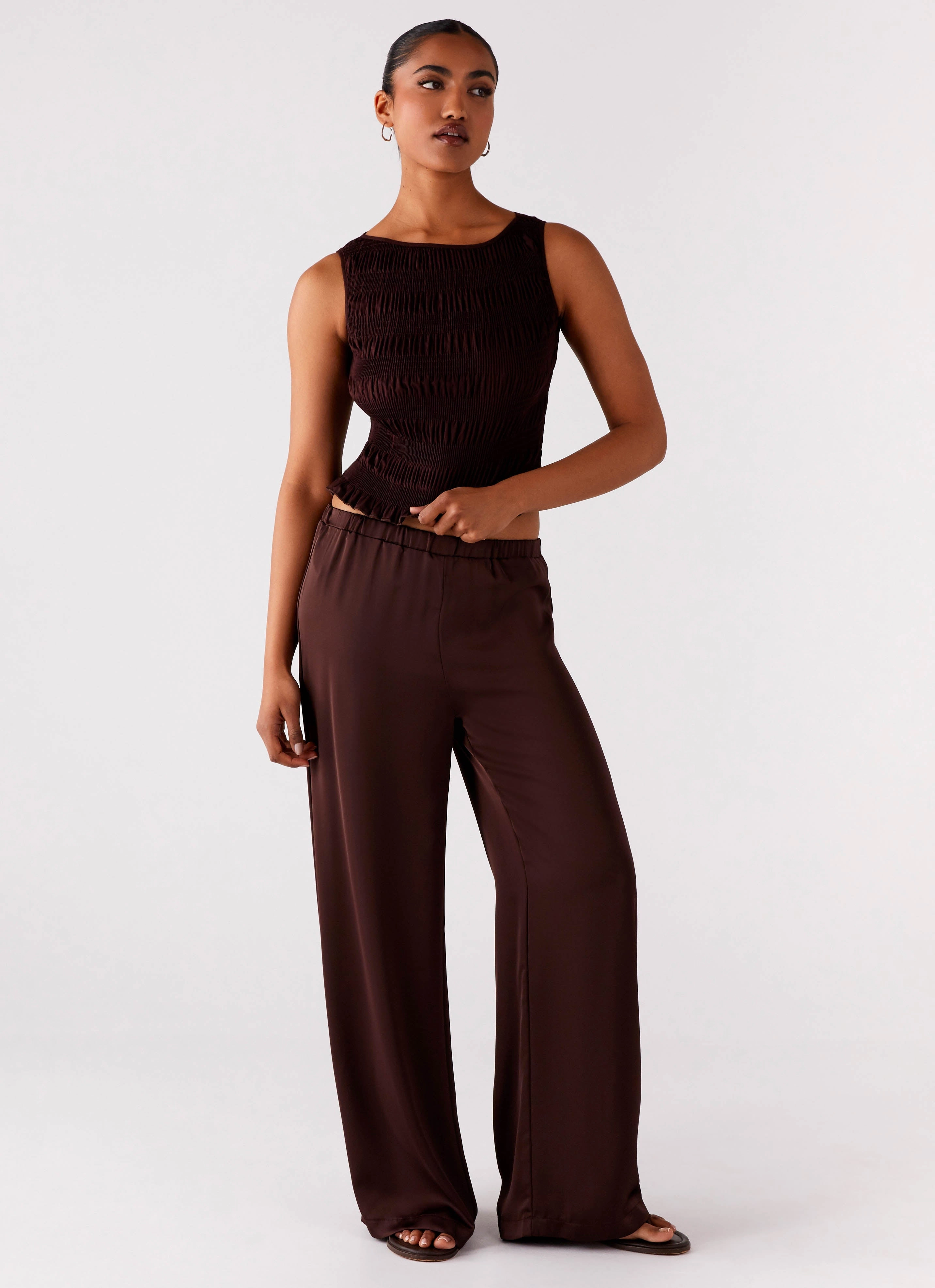 Palm Cove Satin Pants - Chocolate Thermal regulation