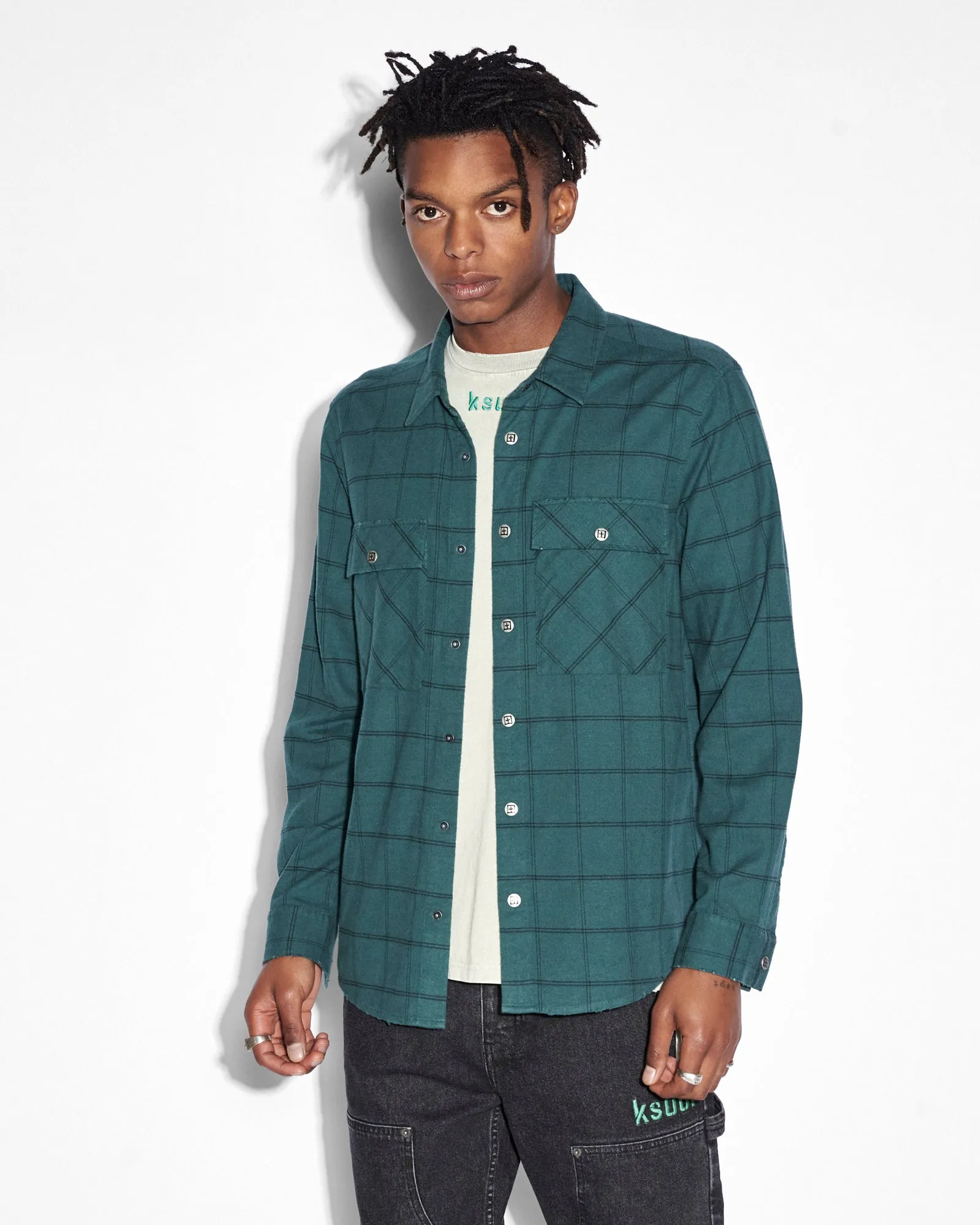 skin friendly Trendy Vibe PARADOX LS SHIRT KHAKI FADE