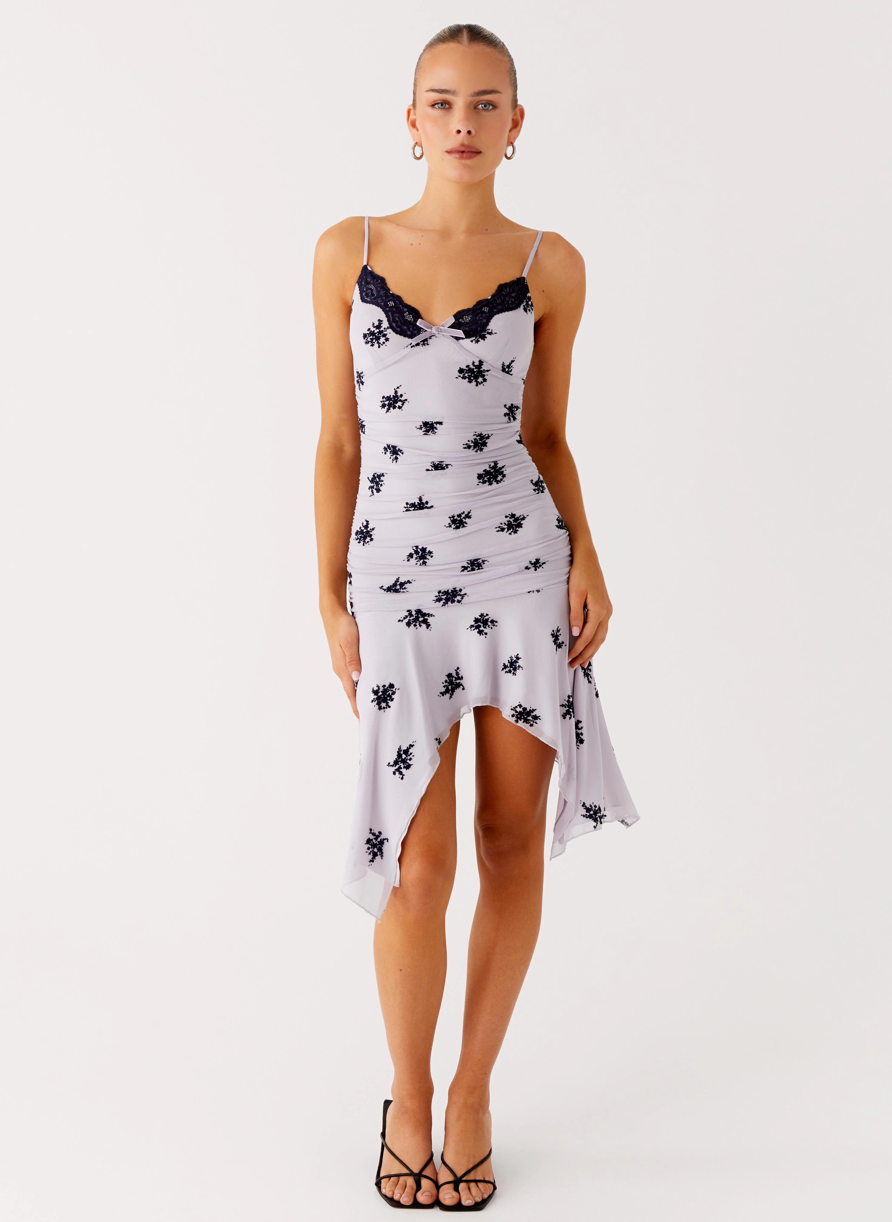 Amor Flock Hanky Mini Dress - Lilac Sophisticated Appeal