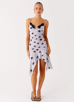 Amor Flock Hanky Mini Dress - Lilac Sophisticated Appeal