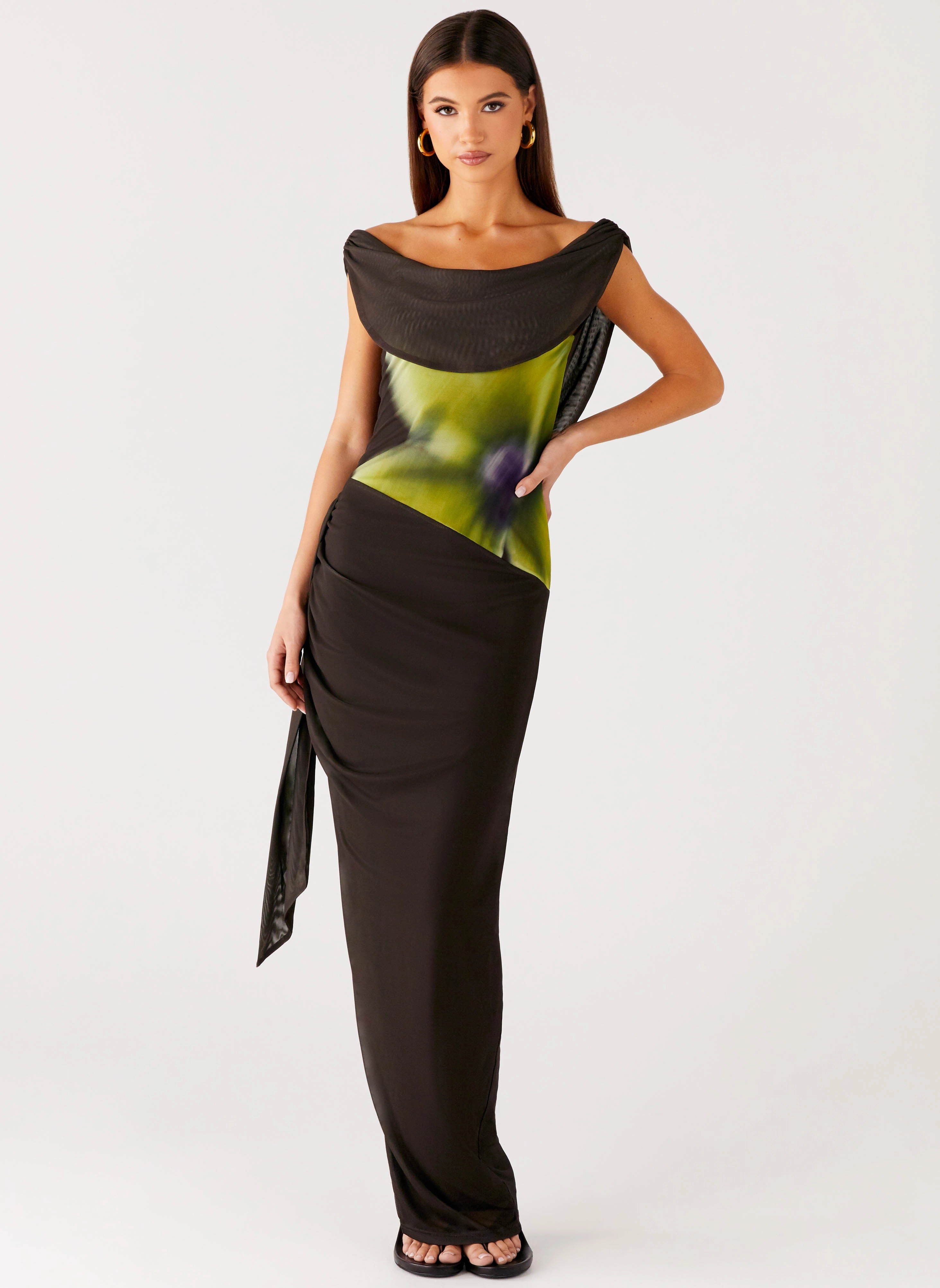 Good Fortune Maxi Dress - Lime Flower Flattering Silhouette Wear Effortless Touch