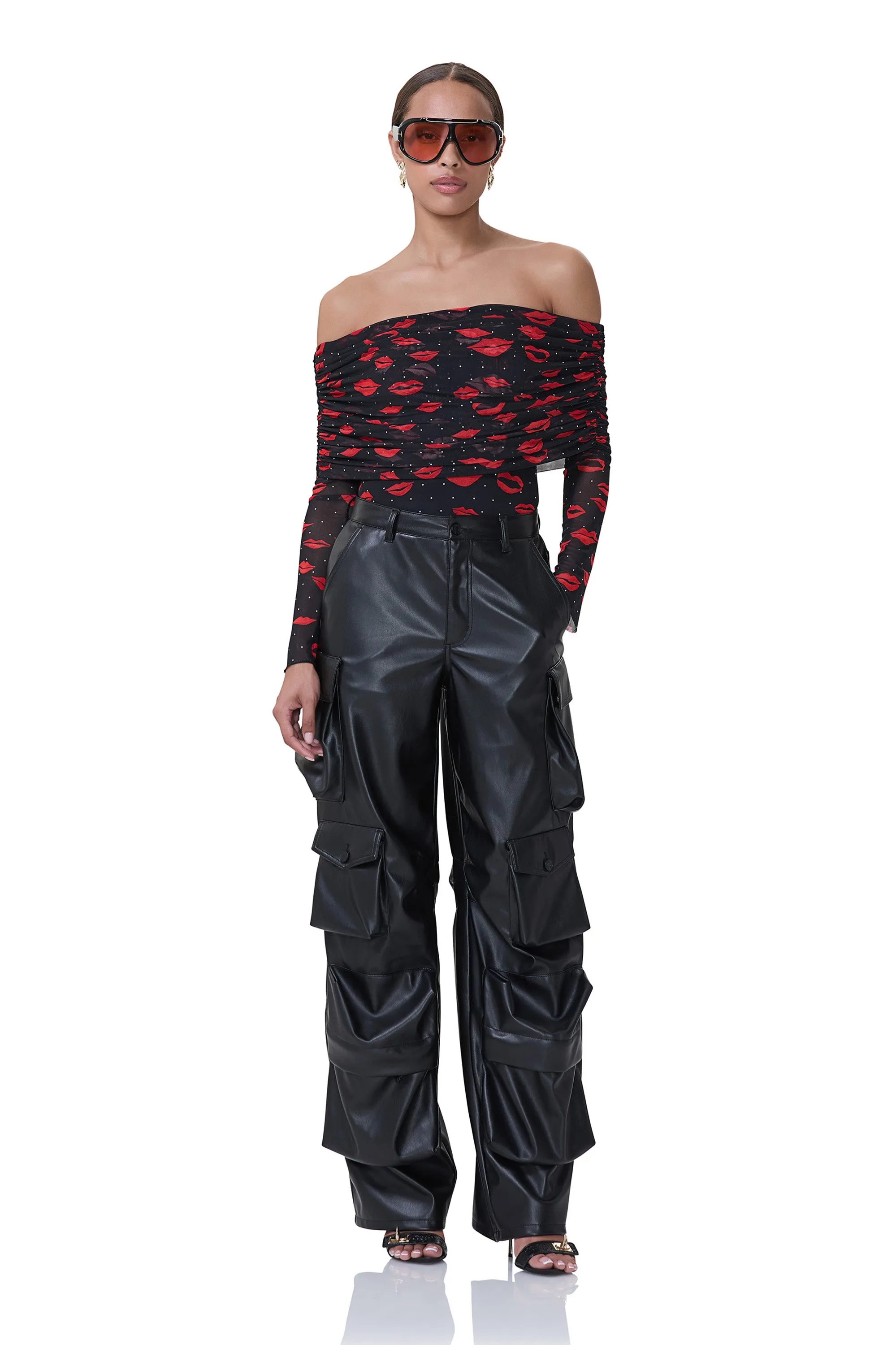 ElasticCuffs Padded hips Parker Baggy Cargo Pant - Noir