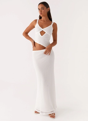 Lounge Cut Vibrant Form Jocelyn Maxi Dress - White Crochet
