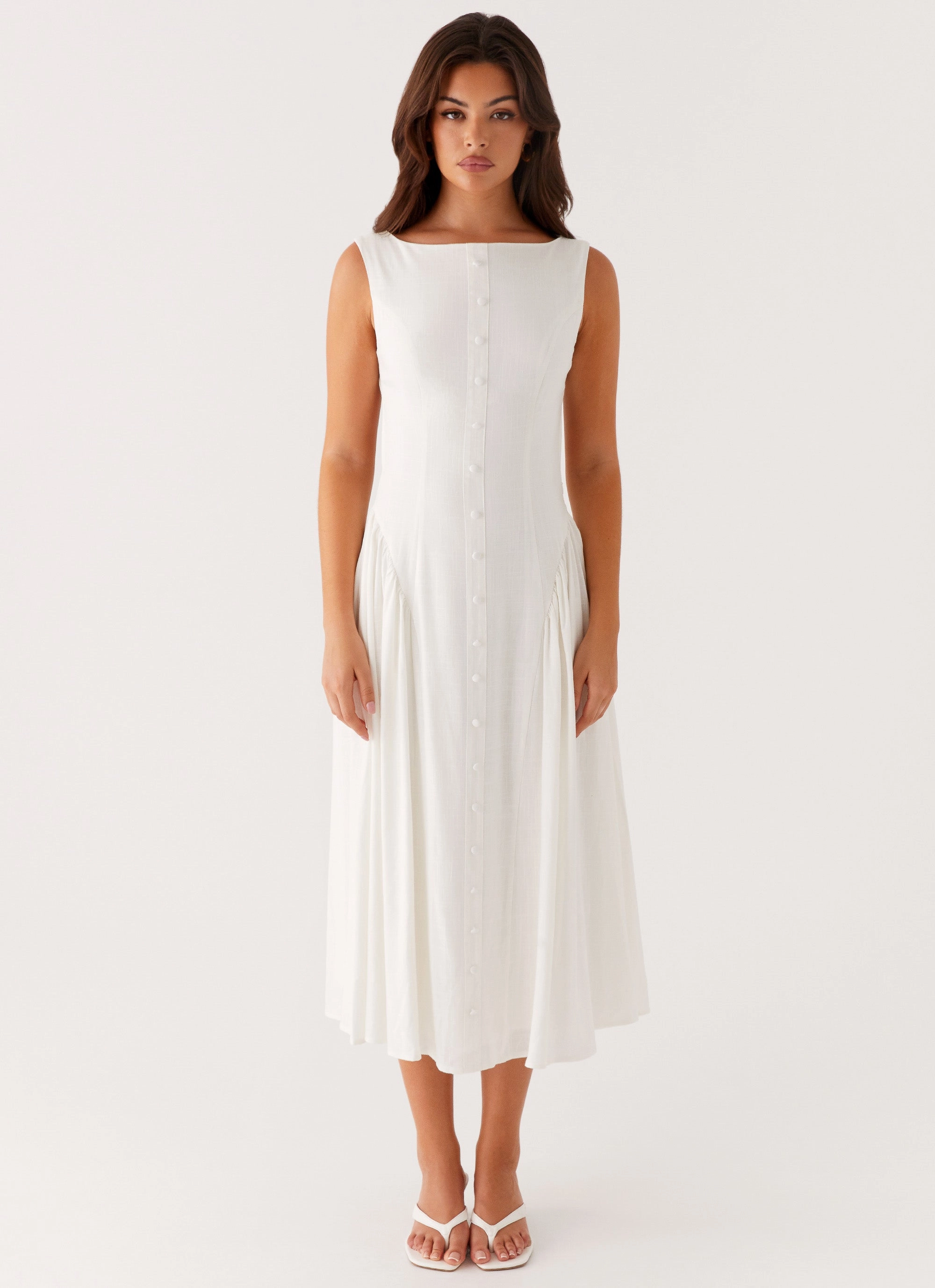 Soft Volume All Season Maylah Midi Dress - White