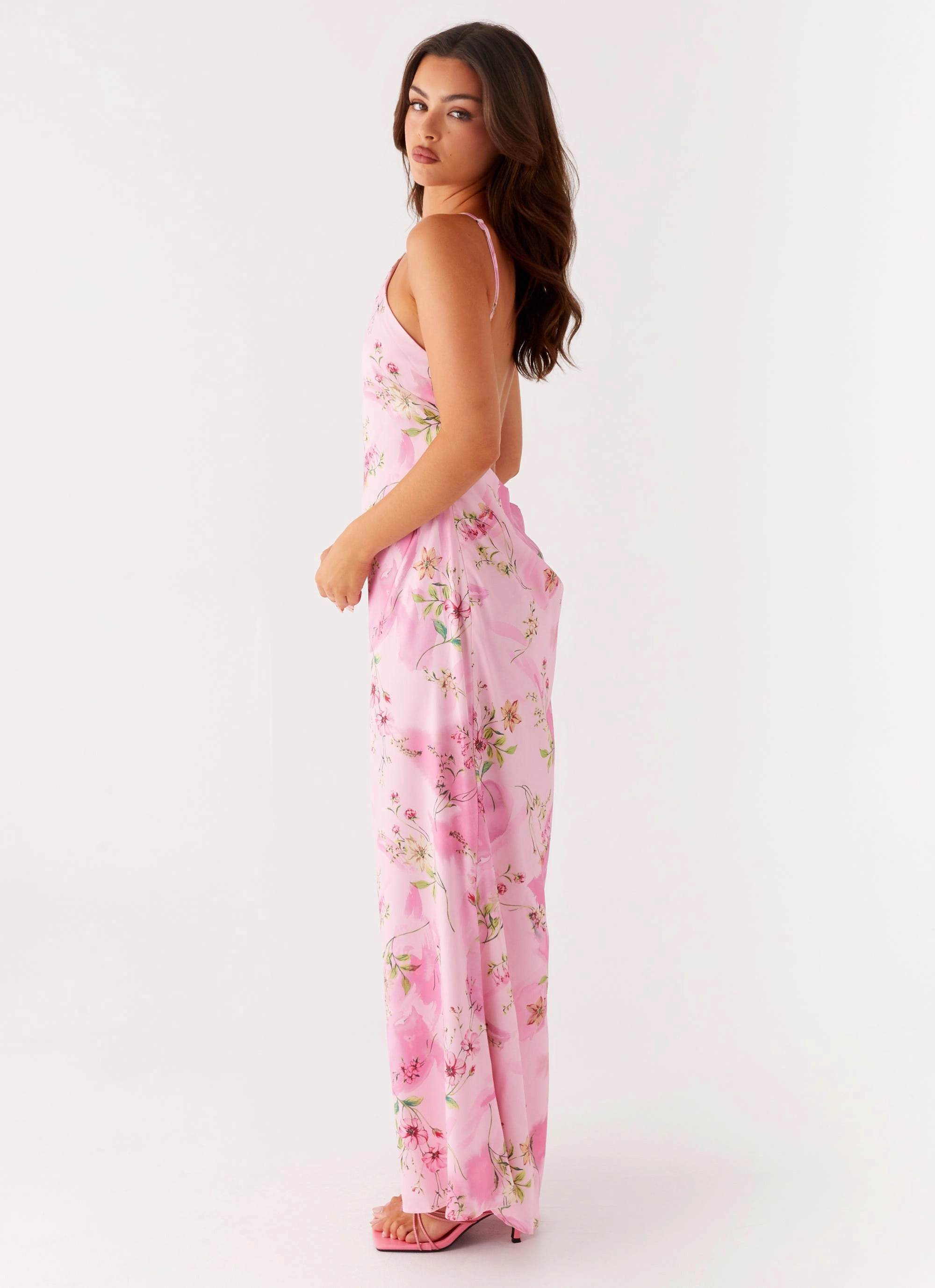Pascal Maxi Dress - Pink Floral Print Soft Harmony