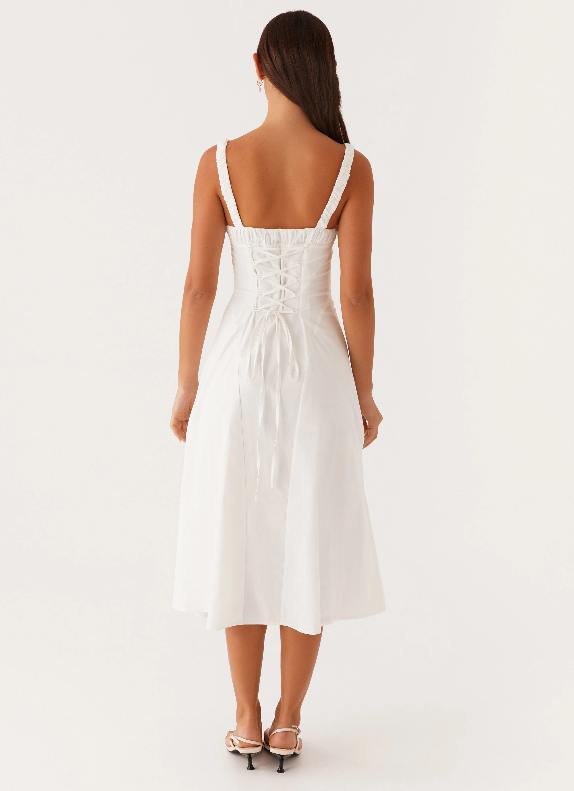 Skirt Flare Enola Midi Dress - White