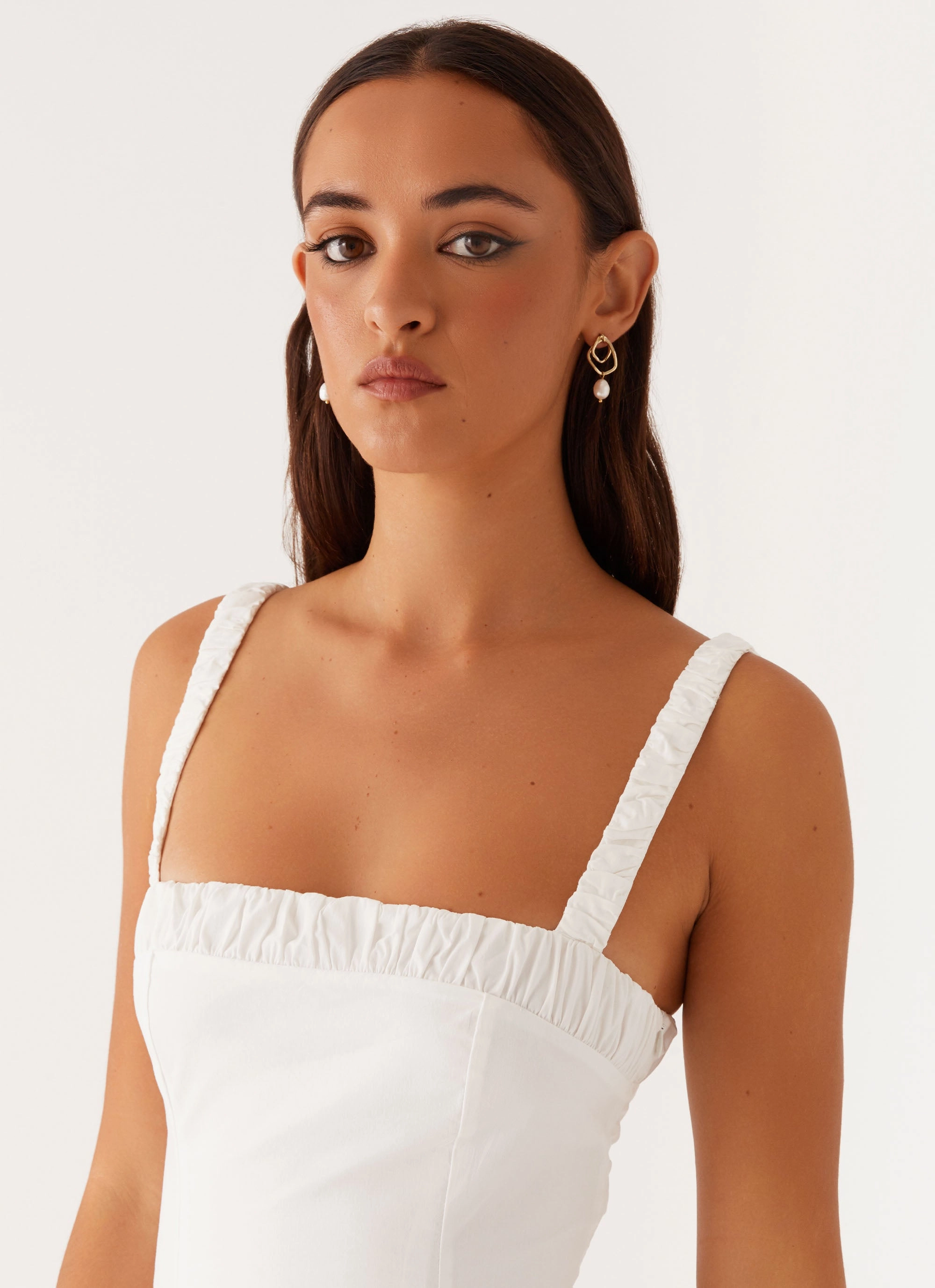 Enola Midi Dress - White Event Glow