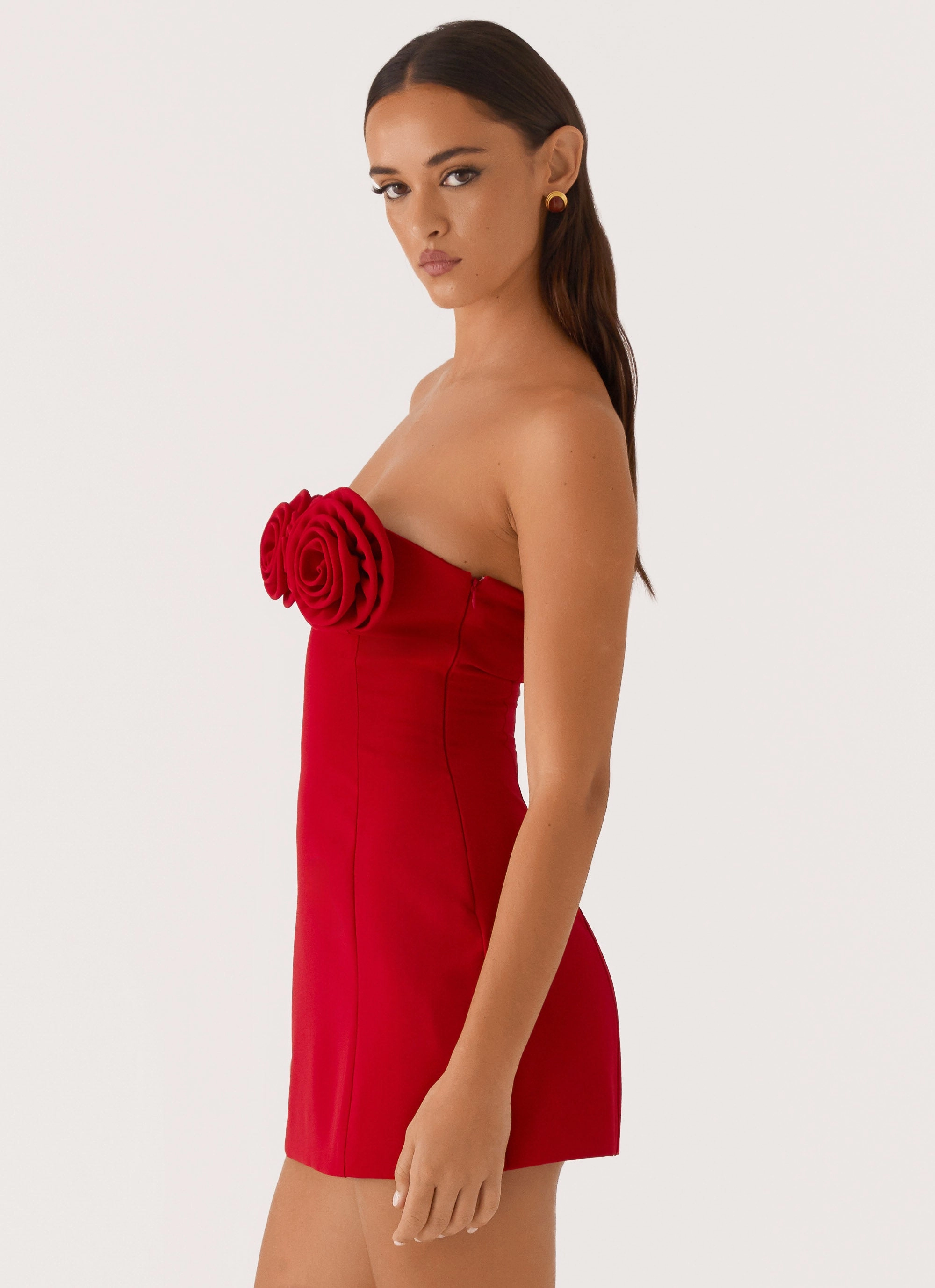 Clean Style Patsie Strapless Mini Dress - Red
