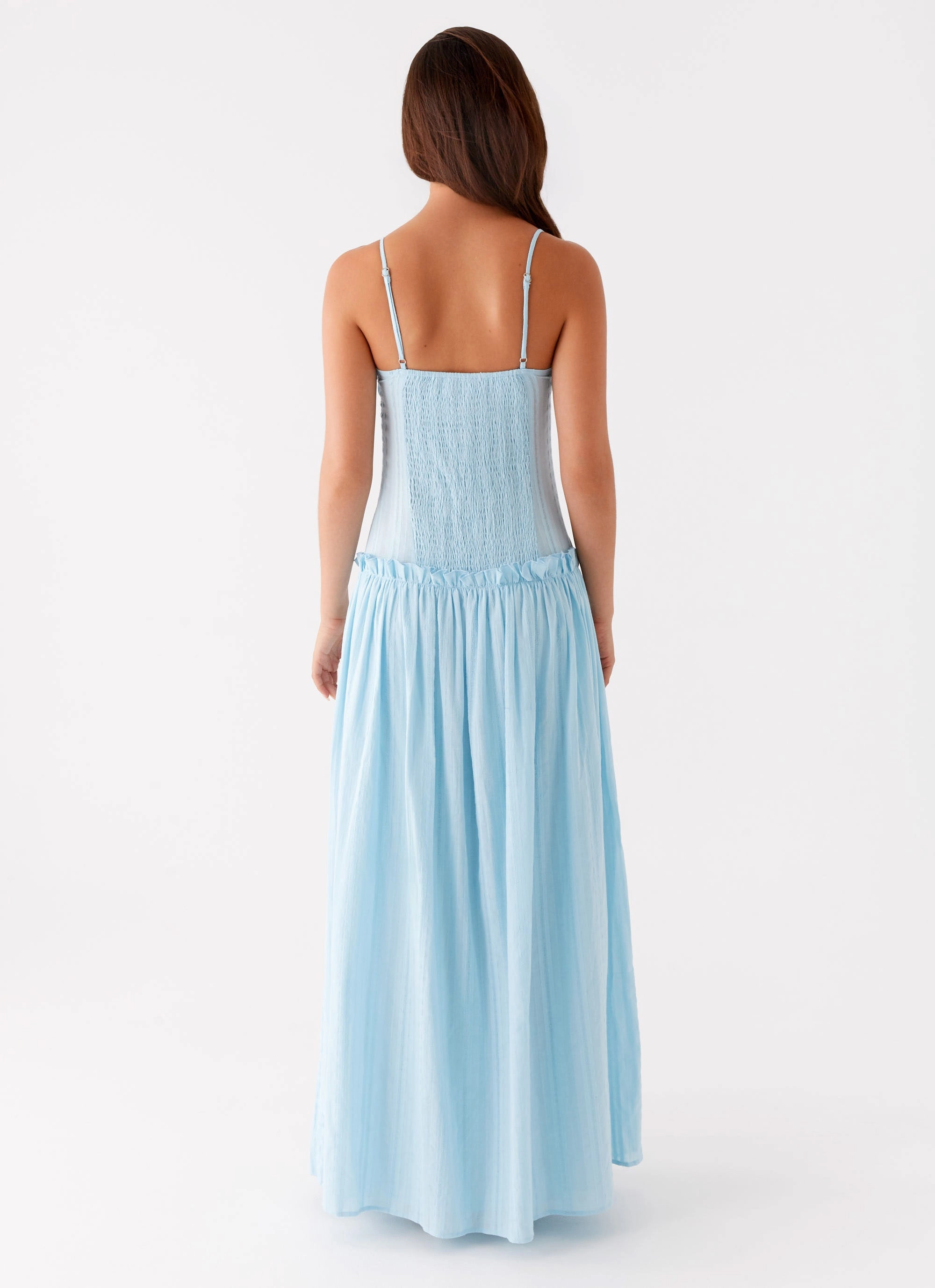 Jacinda Drop Waist Maxi Dress - Blue Seasonal piece Comfy and Cozy