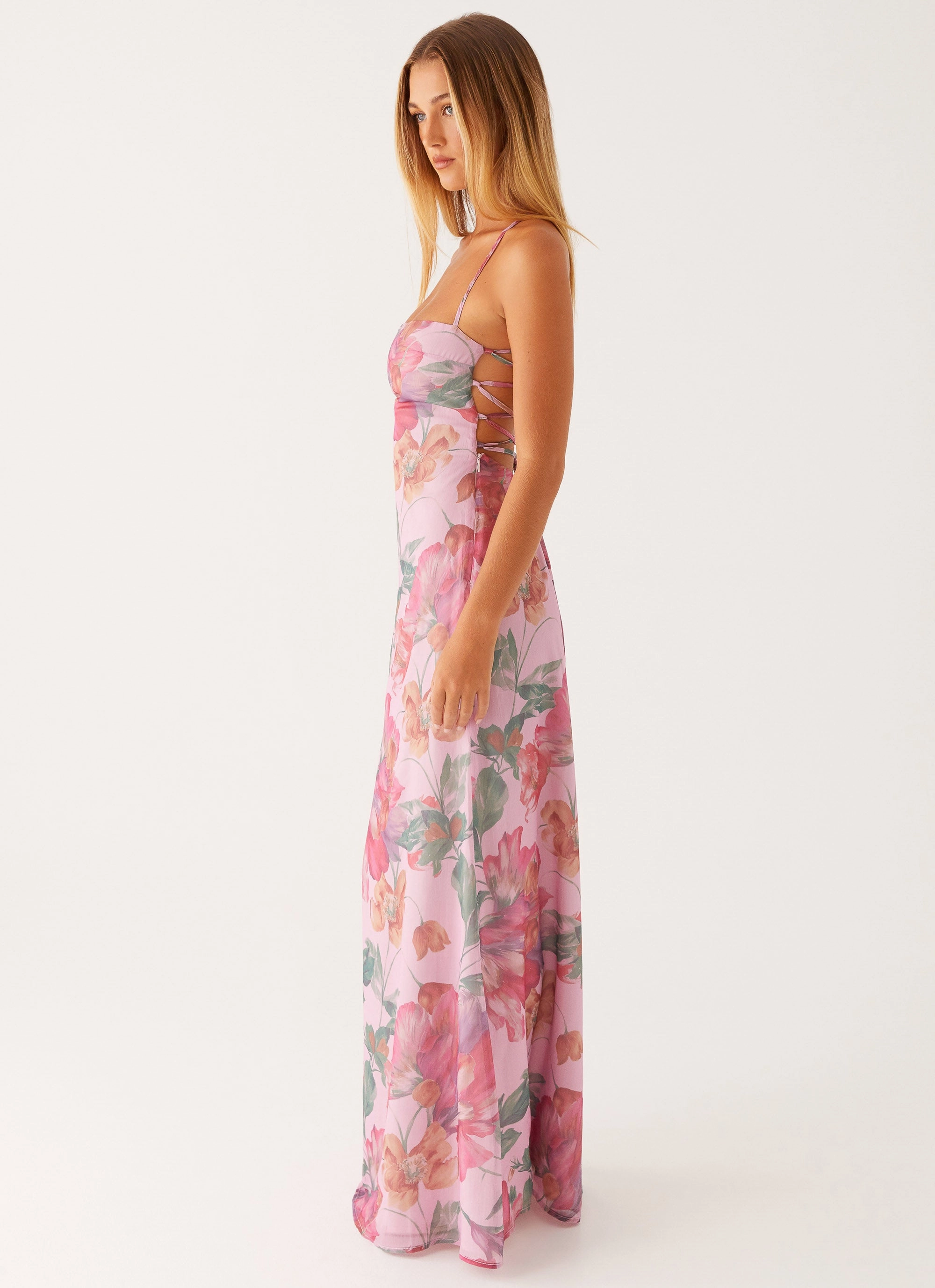 Sharp Edge Peggy Maxi Dress - Pink Floral