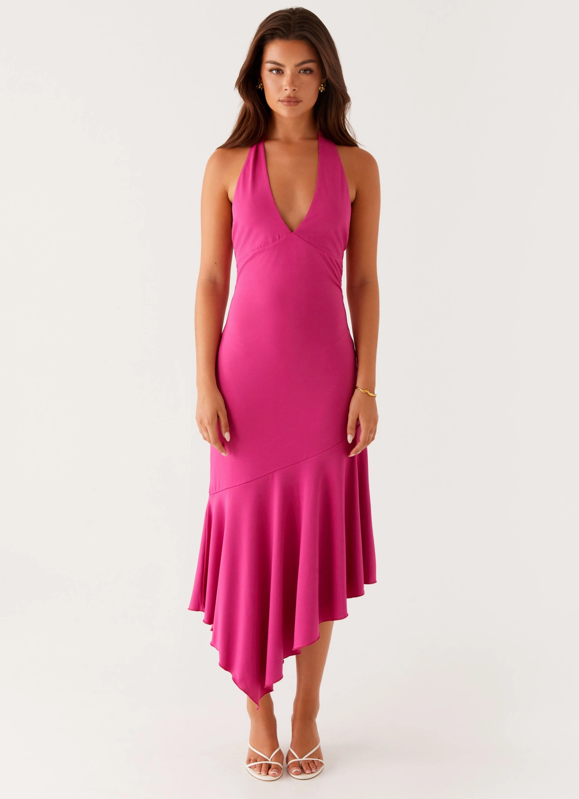 Sleek Wear Perdita Midi Dress - Fuchsia