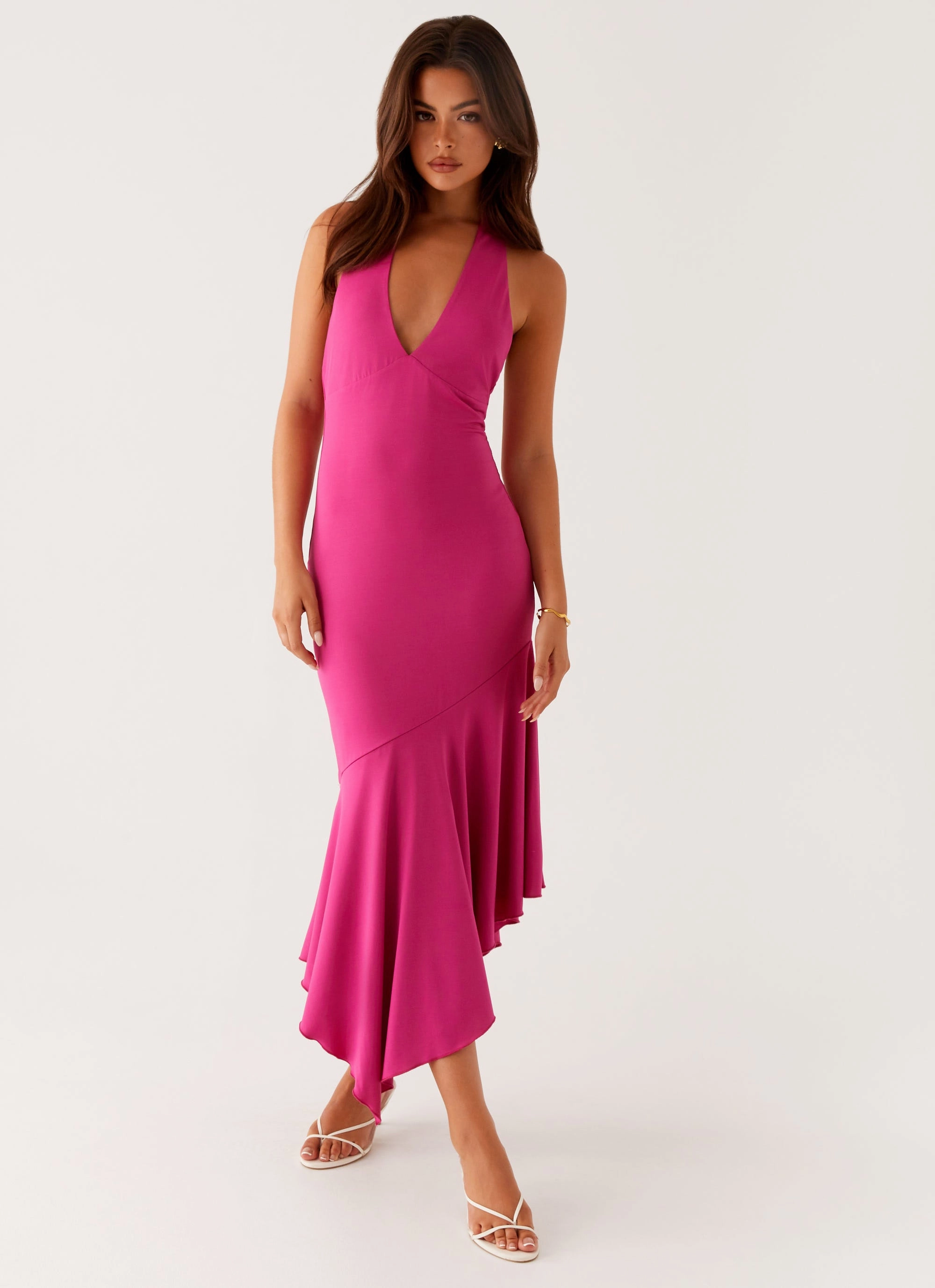 Light Aesthetic Perdita Midi Dress - Fuchsia