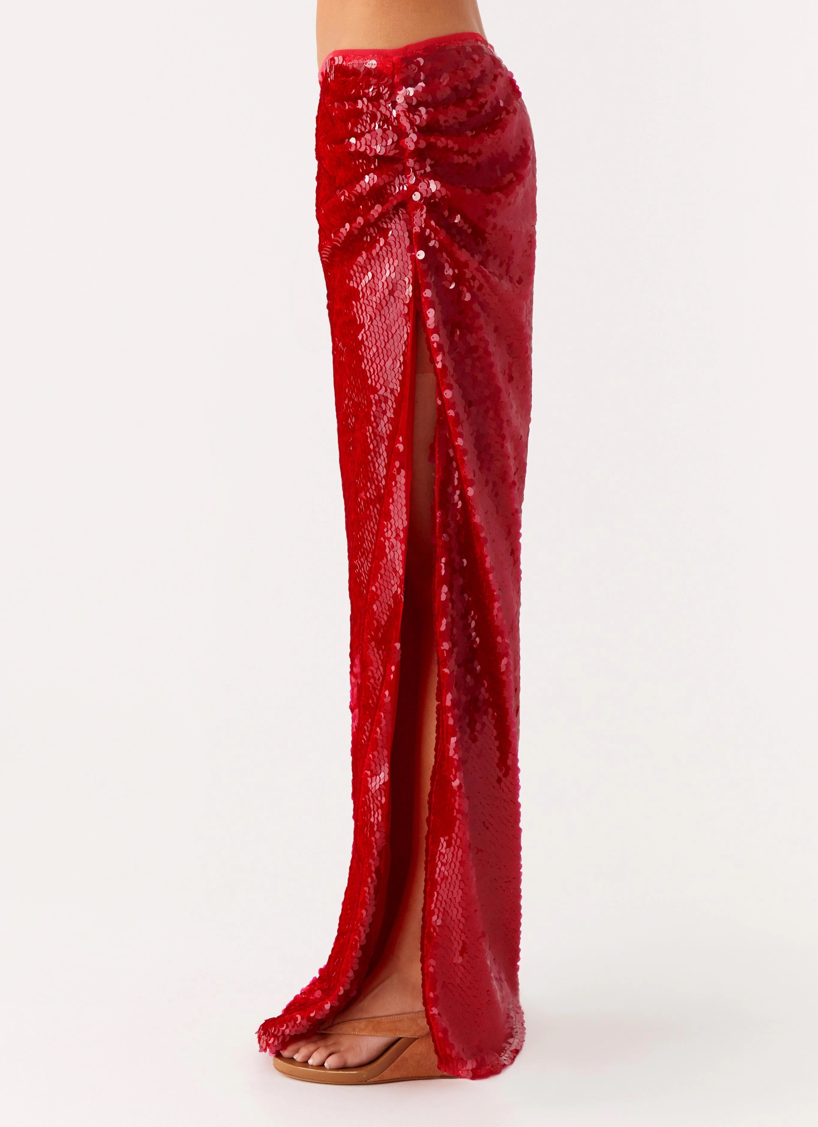 Amosa Maxi Skirt - Fuchsia Texture Shot Celebrity Style