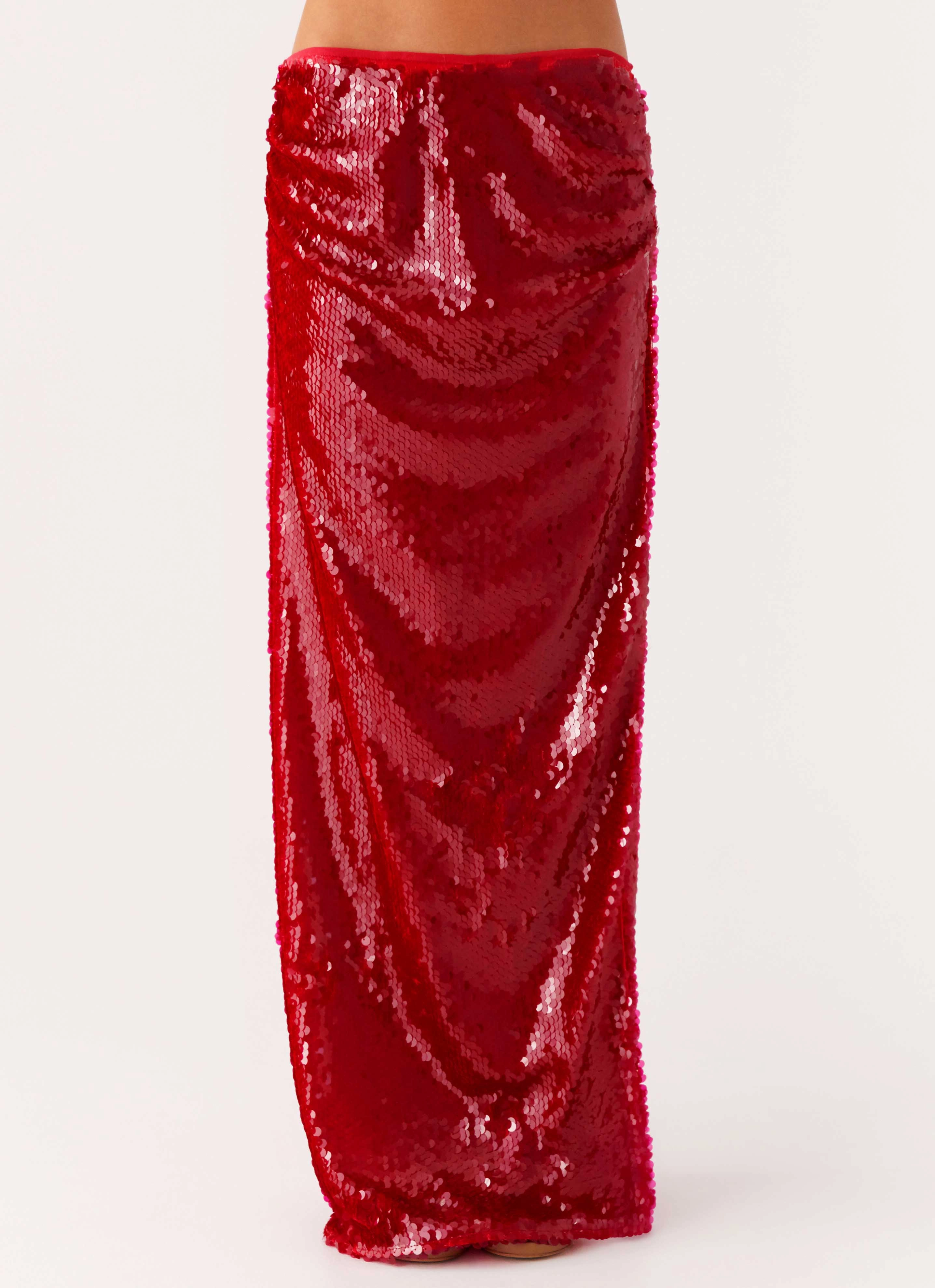 Amosa Maxi Skirt - Fuchsia Outfit Display