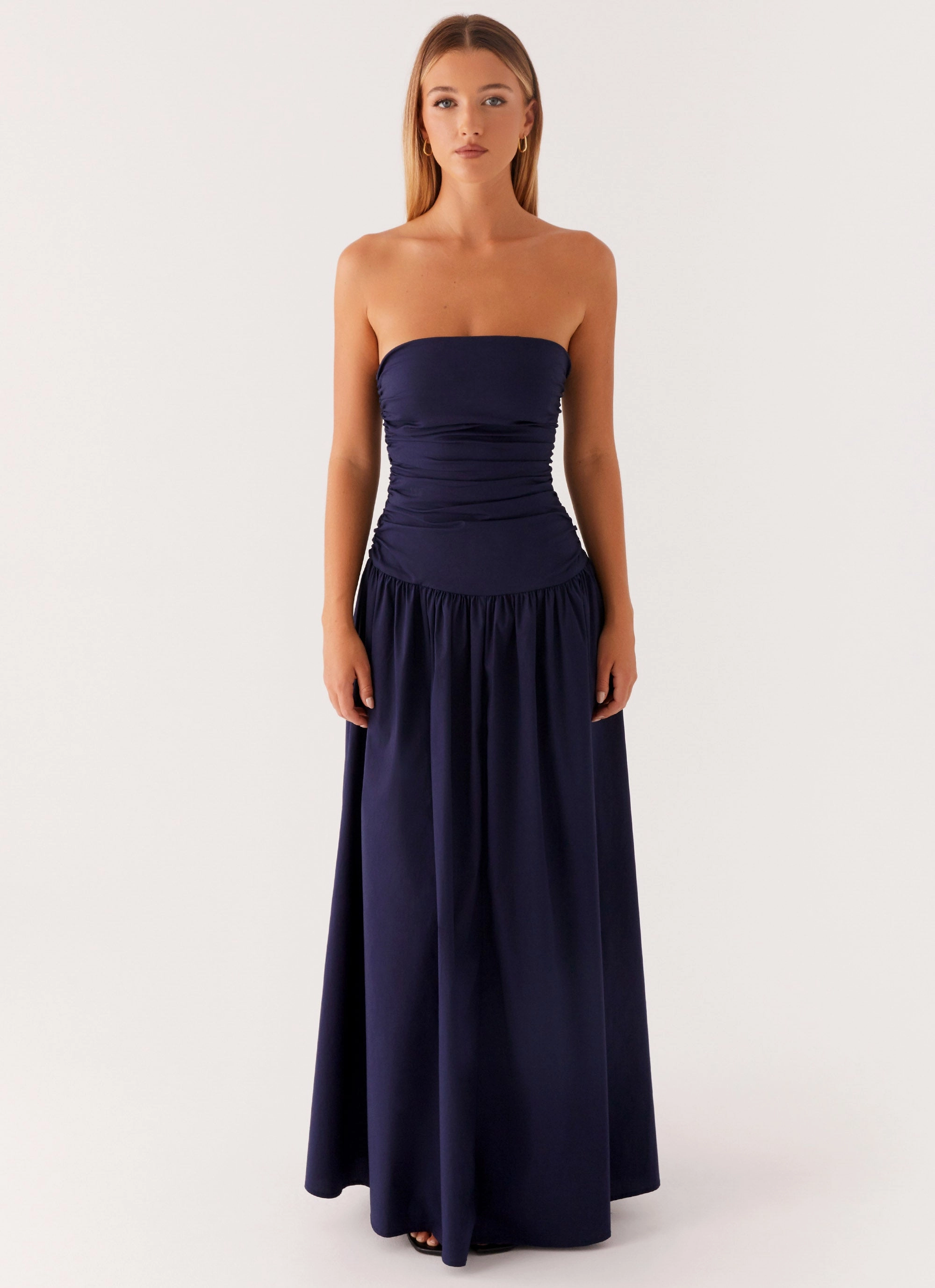 Detachable-Detail Repair-Friendly Carmel Maxi Dress - Navy