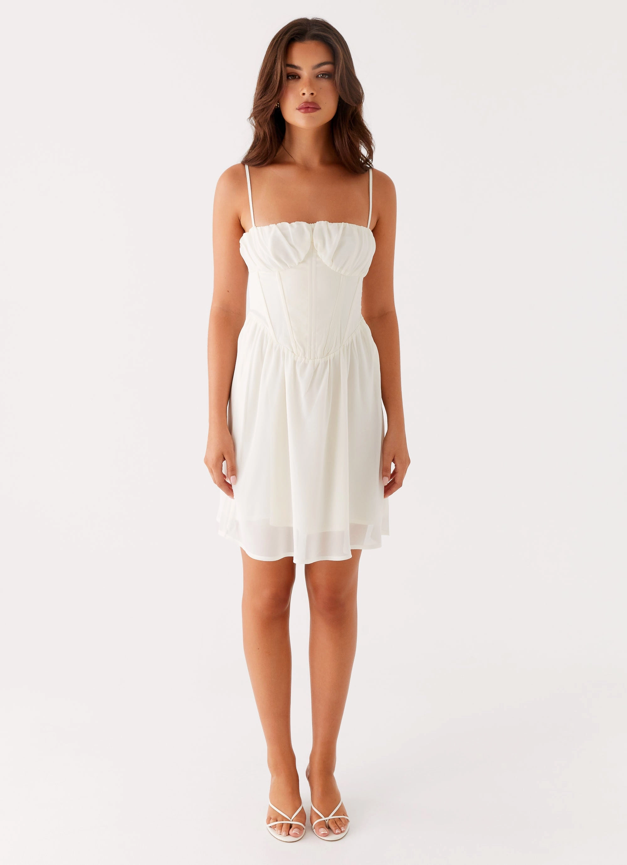Harmony Mini Dress - Ivory Wrap-Style Fast Chic