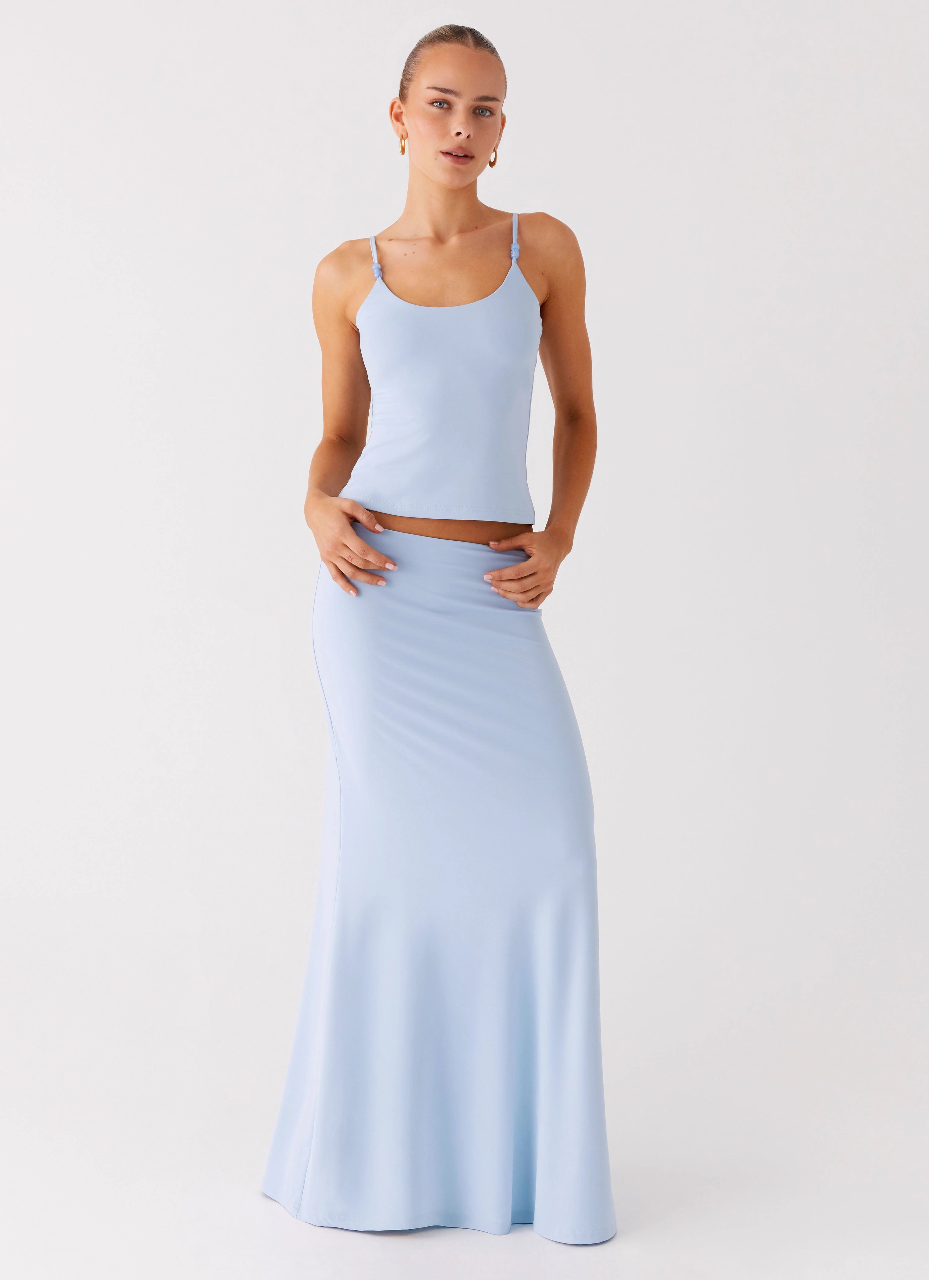 Durable Fit Like A Flower Maxi Skirt - Baby Blue
