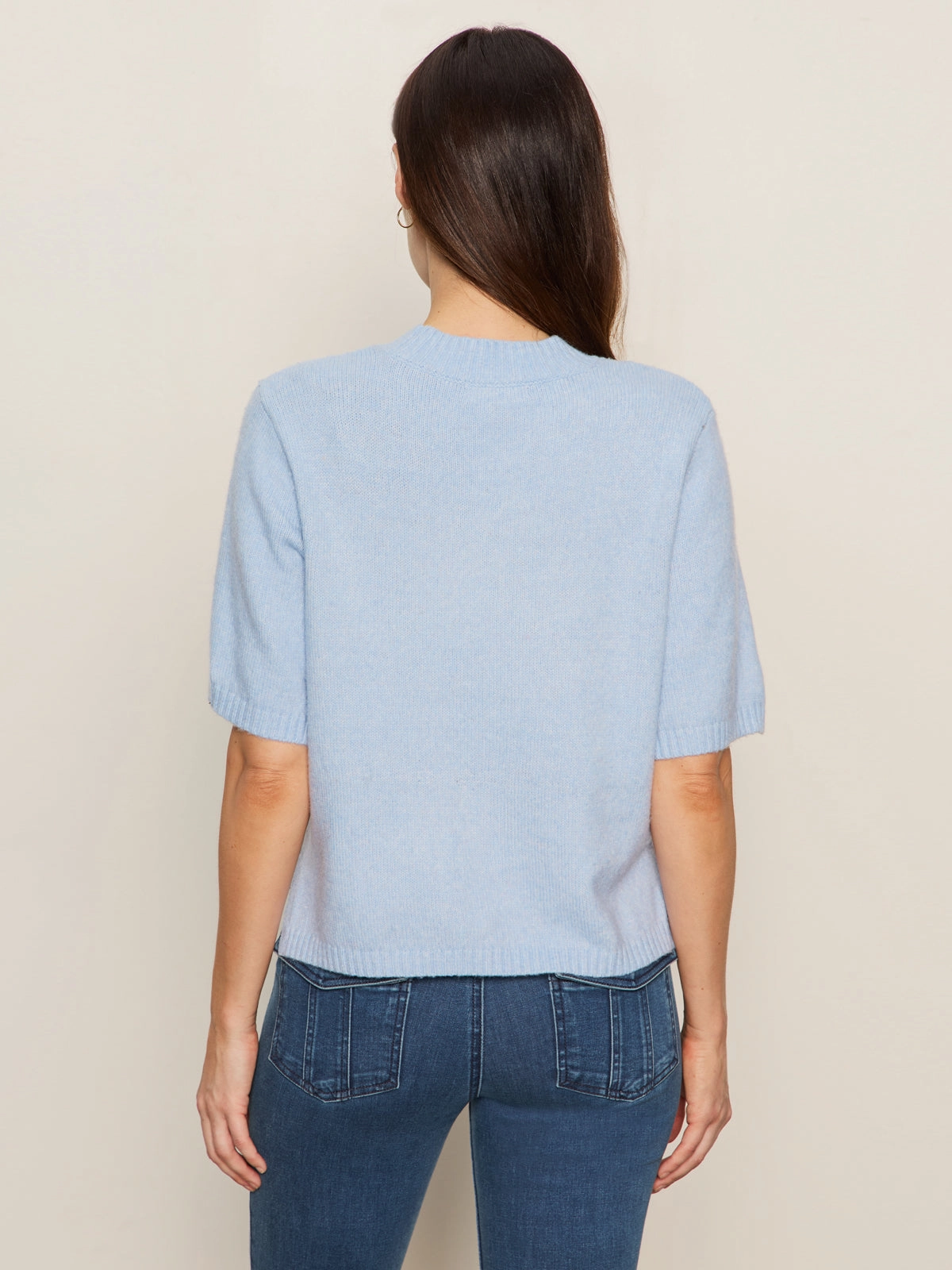 Office Look Perfect Sweater Tee Blue Powder