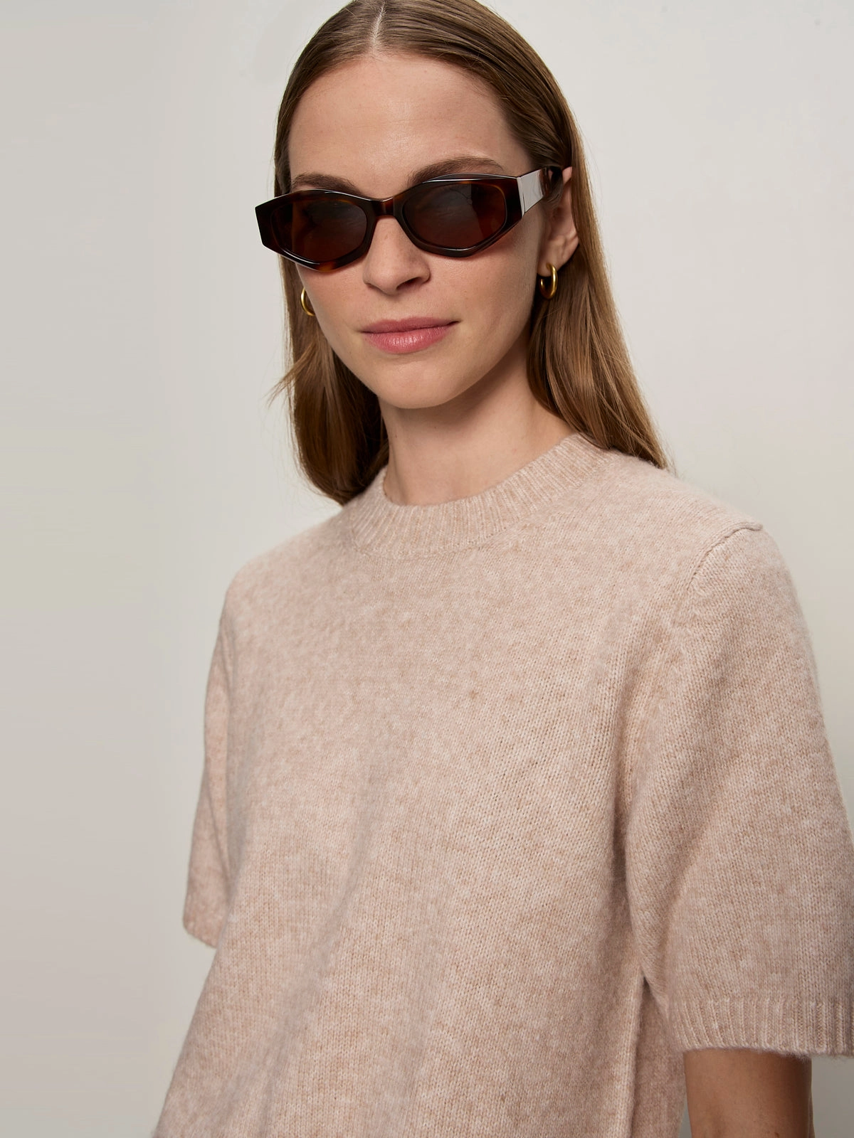 Perfect Sweater Tee Fawn Bonded Seam Innovation Button Down Collar Style