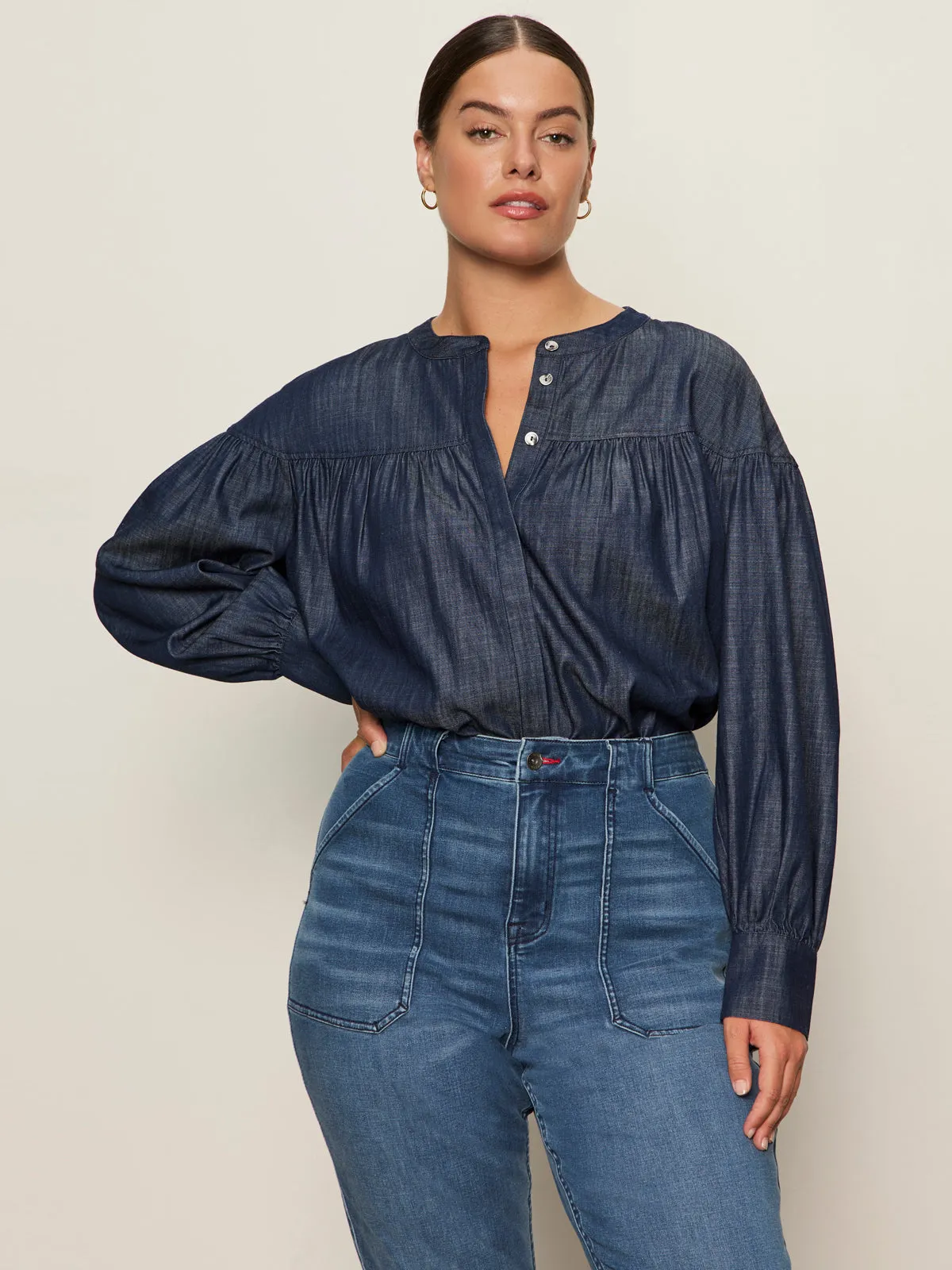 TaglessLabel Personal Best Blouse Moonshadow Extended Sizing