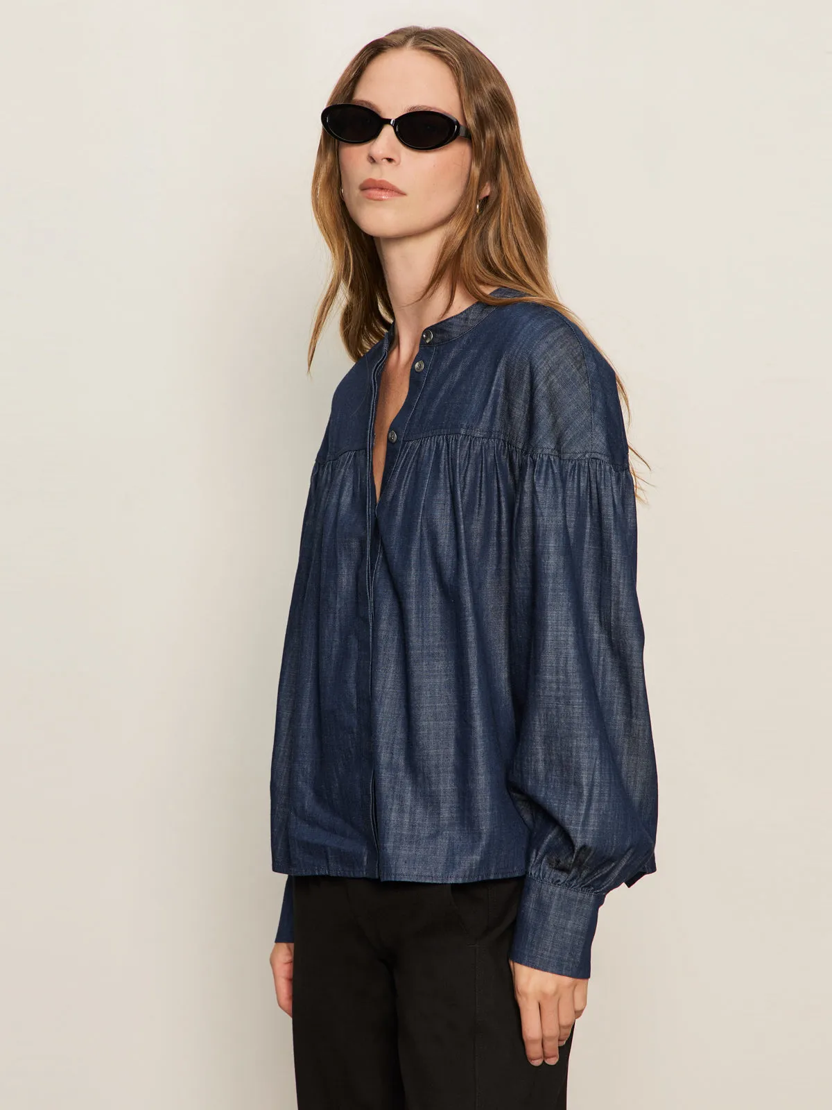 Personal Best Blouse Moonshadow Basic Wardrobe ContrastTipping
