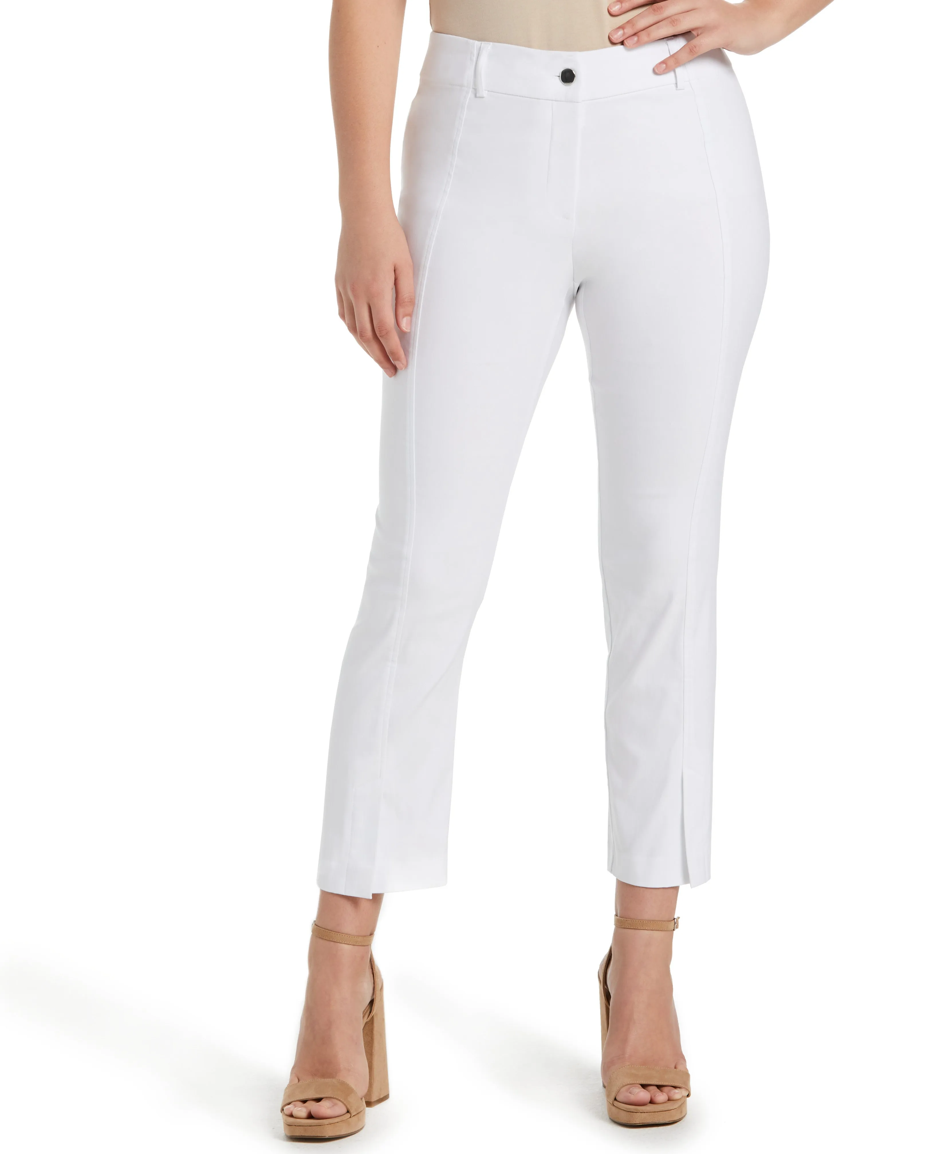 Freedom Fit Petite Classic Fit Seamed Straight Leg Crop Pant with Vents