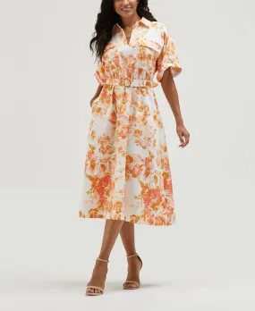 Contemporary Look Petite Floral Print Utility Shirt Dress