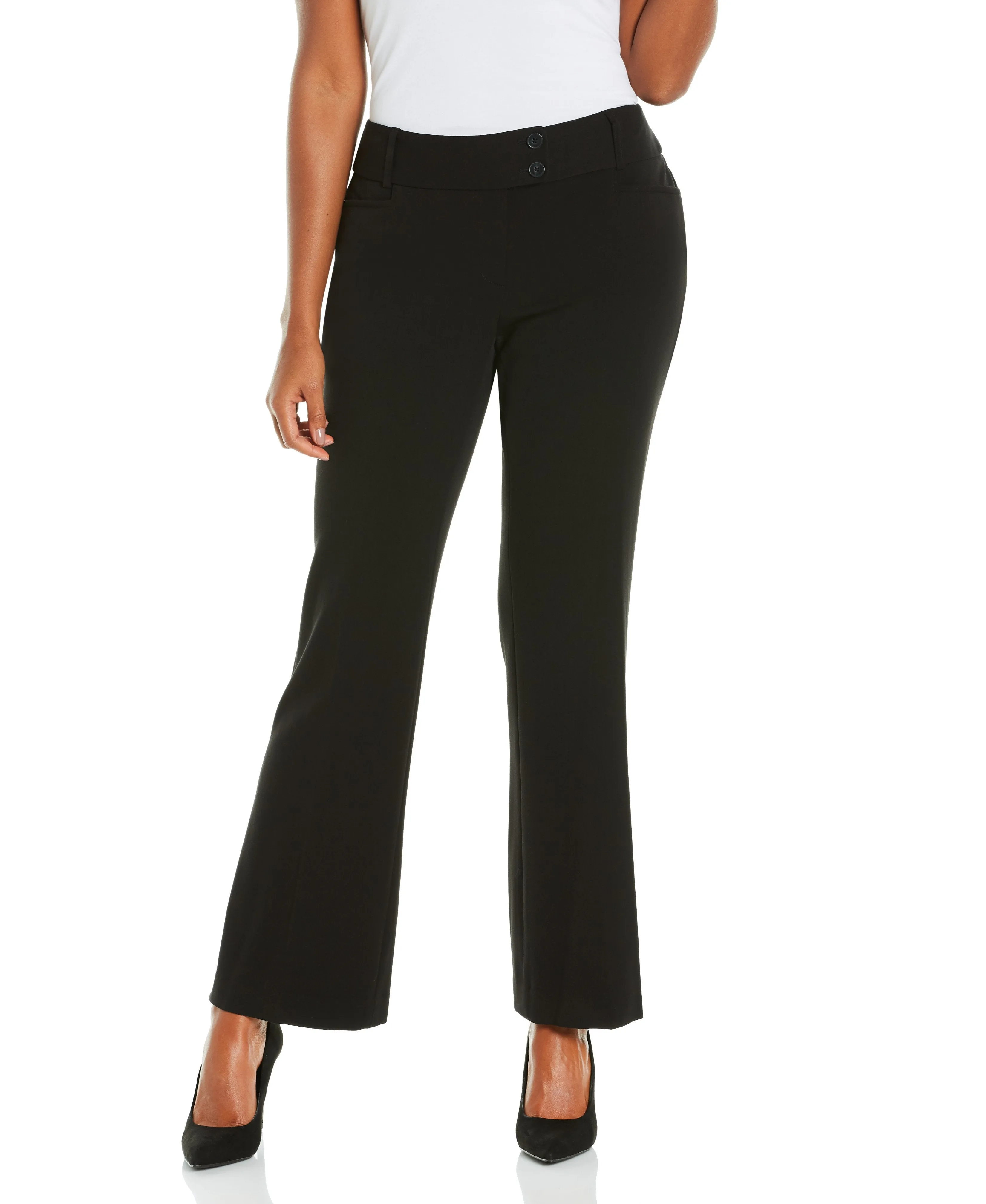 Seasonal Basic ComfortFit Petite Gabardine Bootcut Pant - Curvy Fit