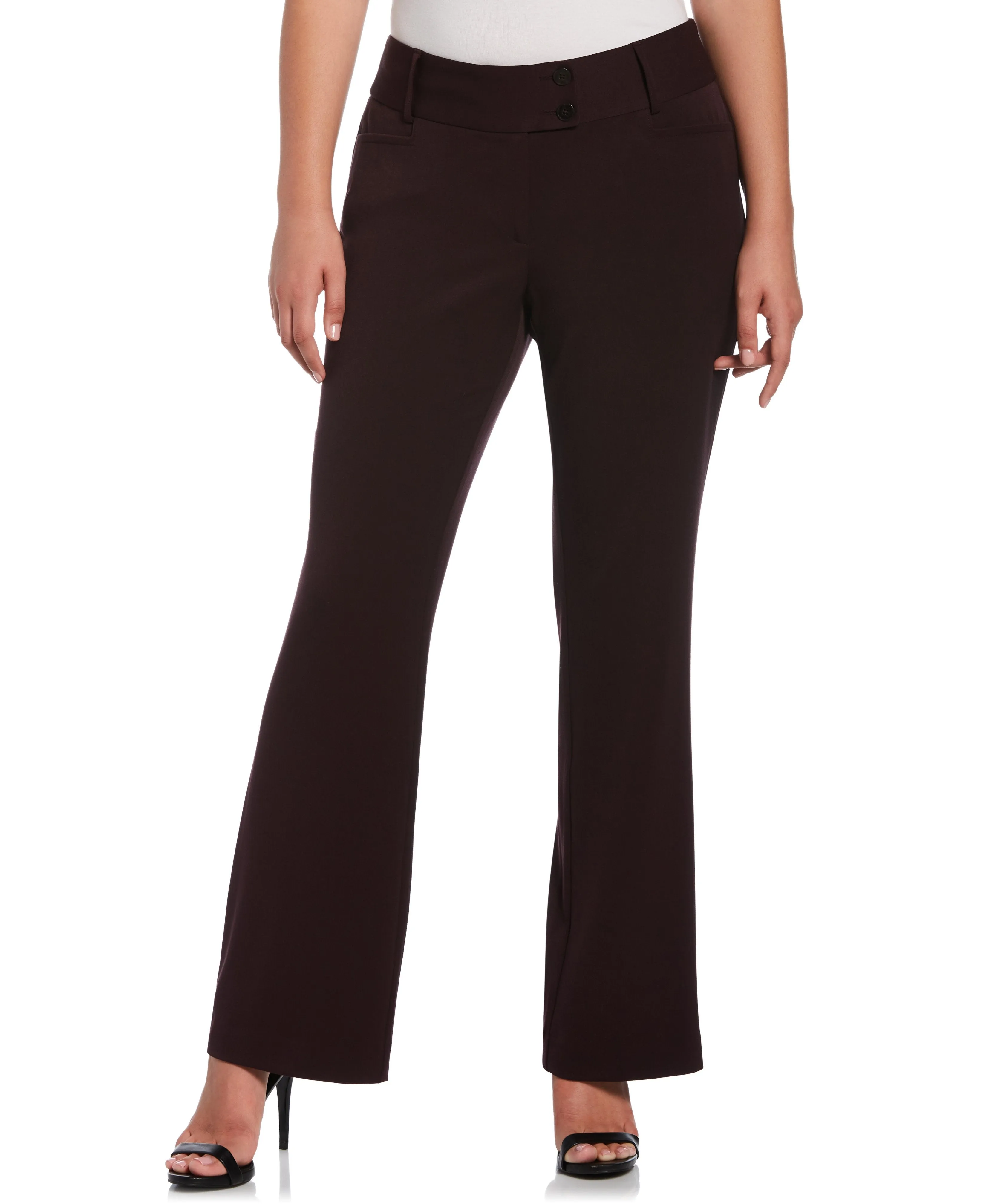 All Day Wear clean design Petite Gabardine Bootcut Pant - Curvy Fit