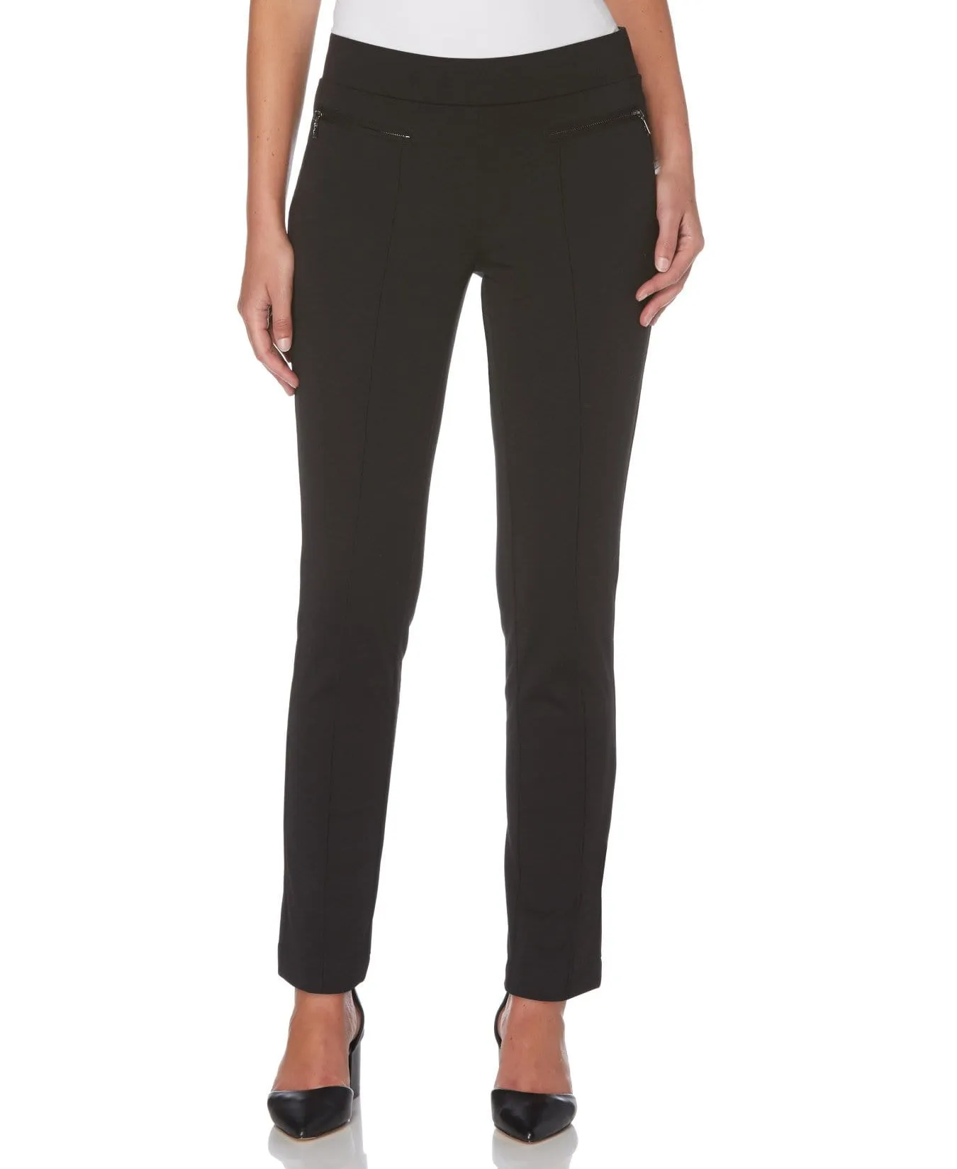 Flattering Shape Petite Ponte Knit Slim Leg Pant - Comfort Fit