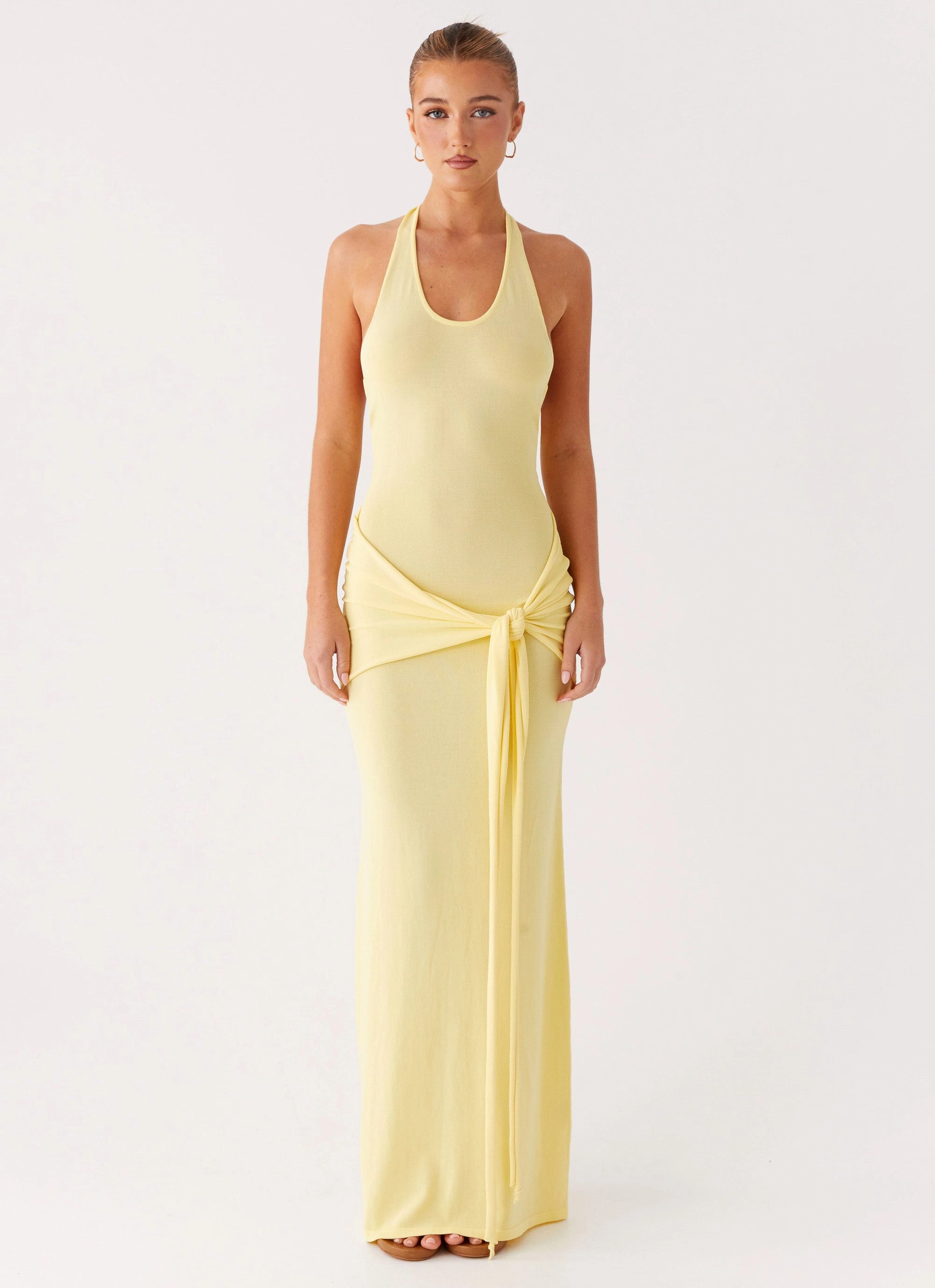Bold colors Grace Glow Pina Colada Knit Maxi Dress - Yellow
