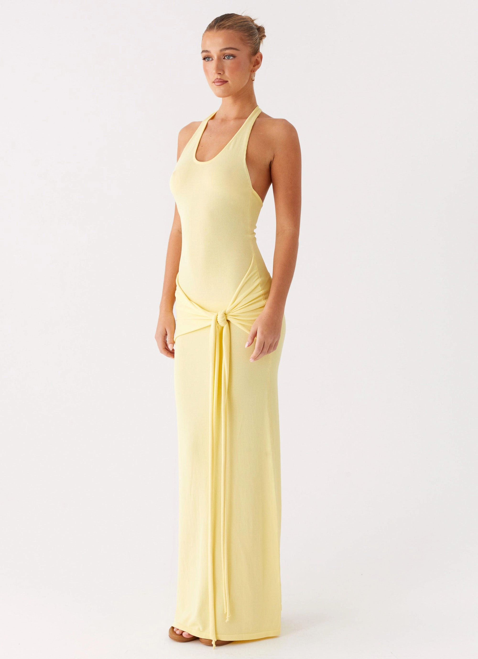 Stylish Fit Pina Colada Knit Maxi Dress - Yellow
