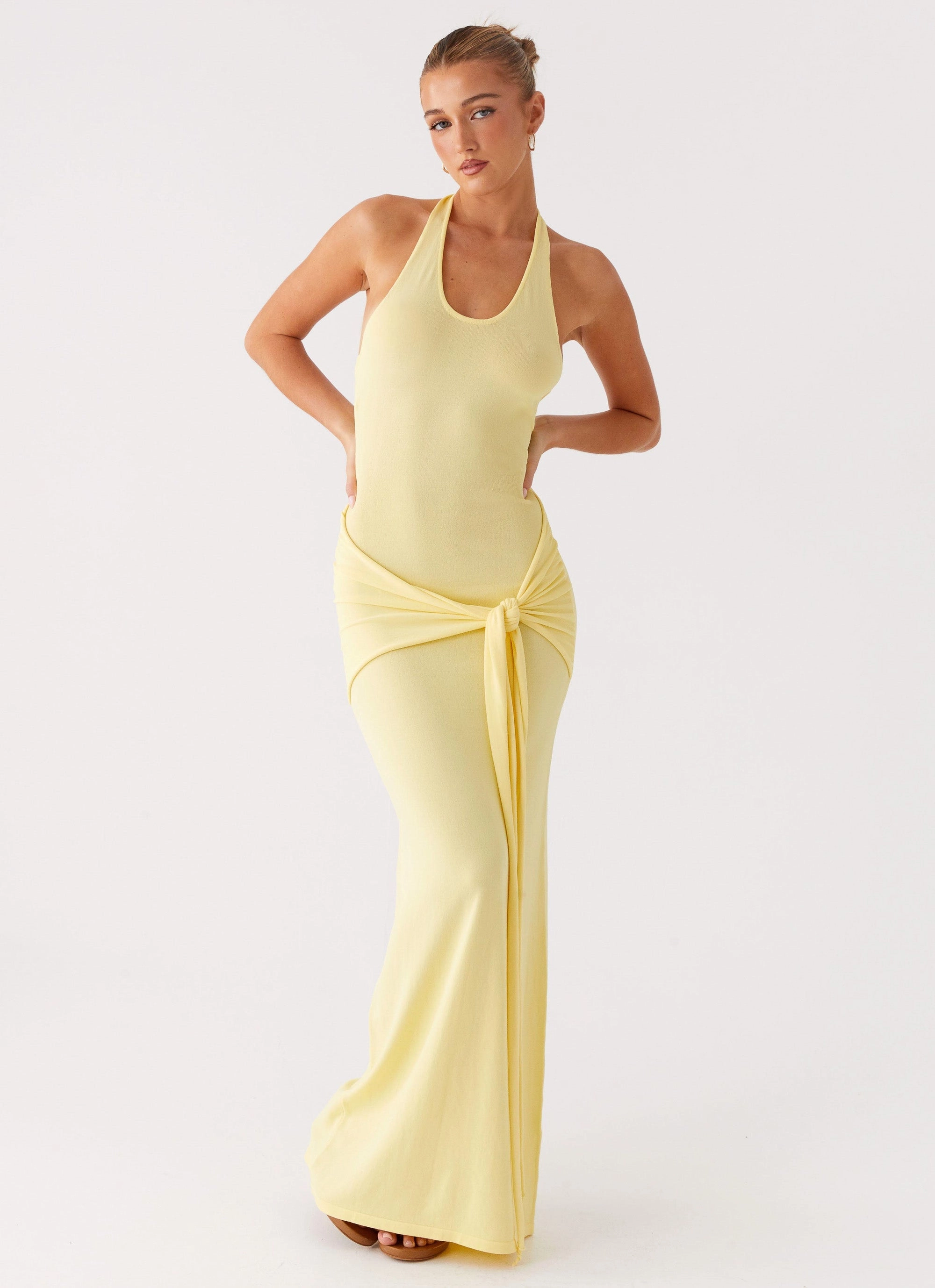 Pina Colada Knit Maxi Dress - Yellow Wave Soft Grass Soft