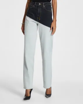 PLAYBACK BLACK/BONE SPLICED Flexible Match Sustainable Denim Production