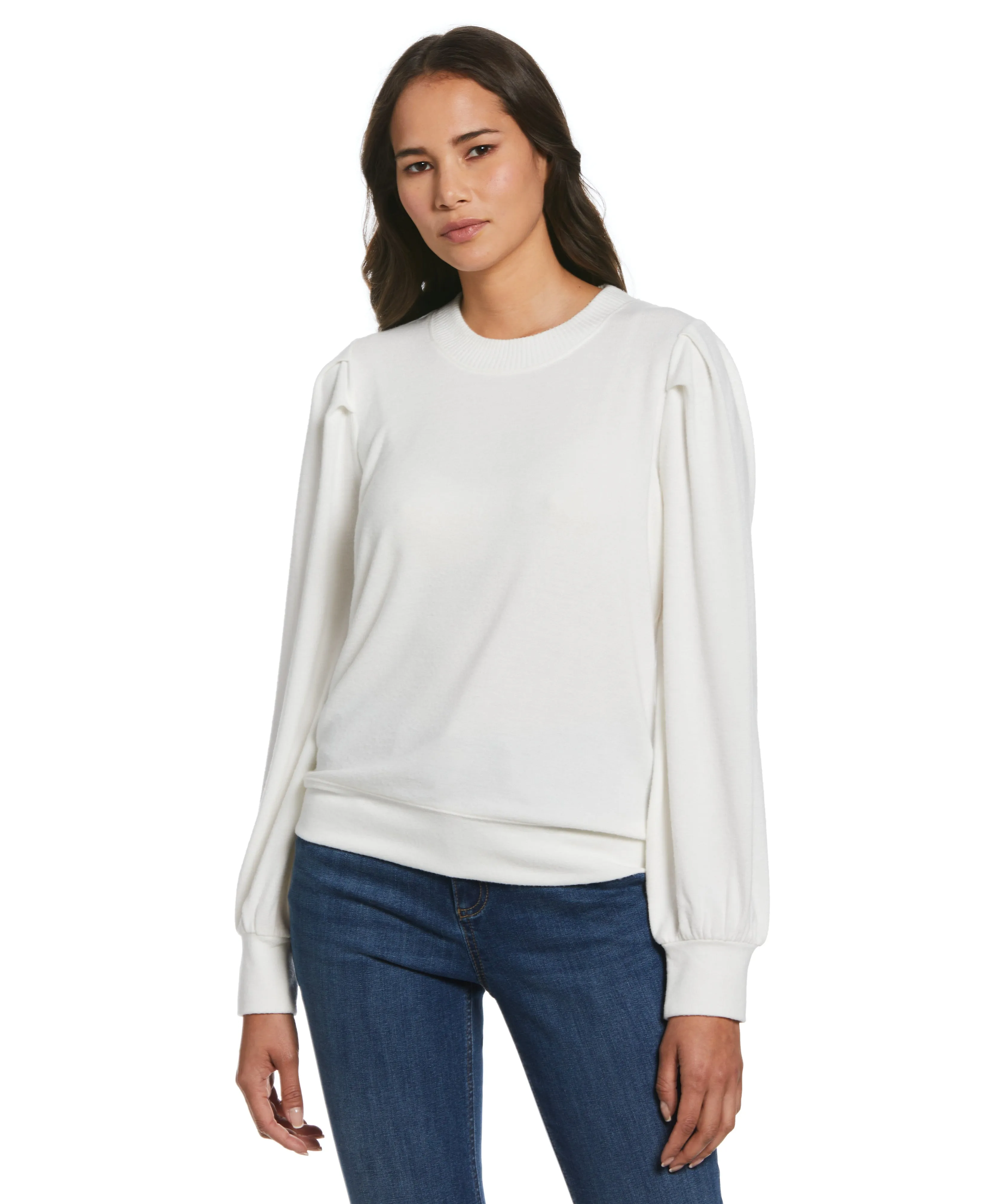 NonChafingEdges Pleat Sleeve Knit Shirt