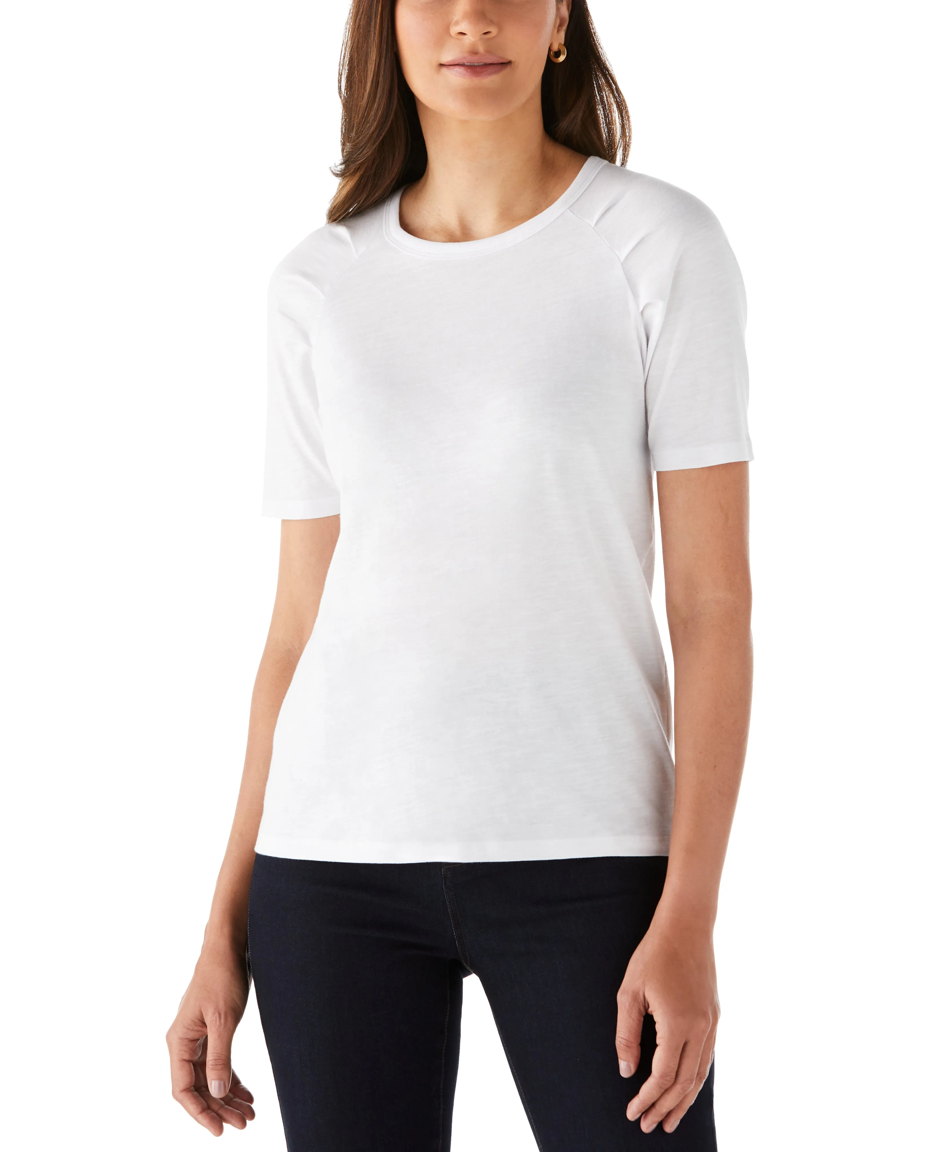 Relaxed Fit Shirt Pleated Raglan Sleeve Tee
