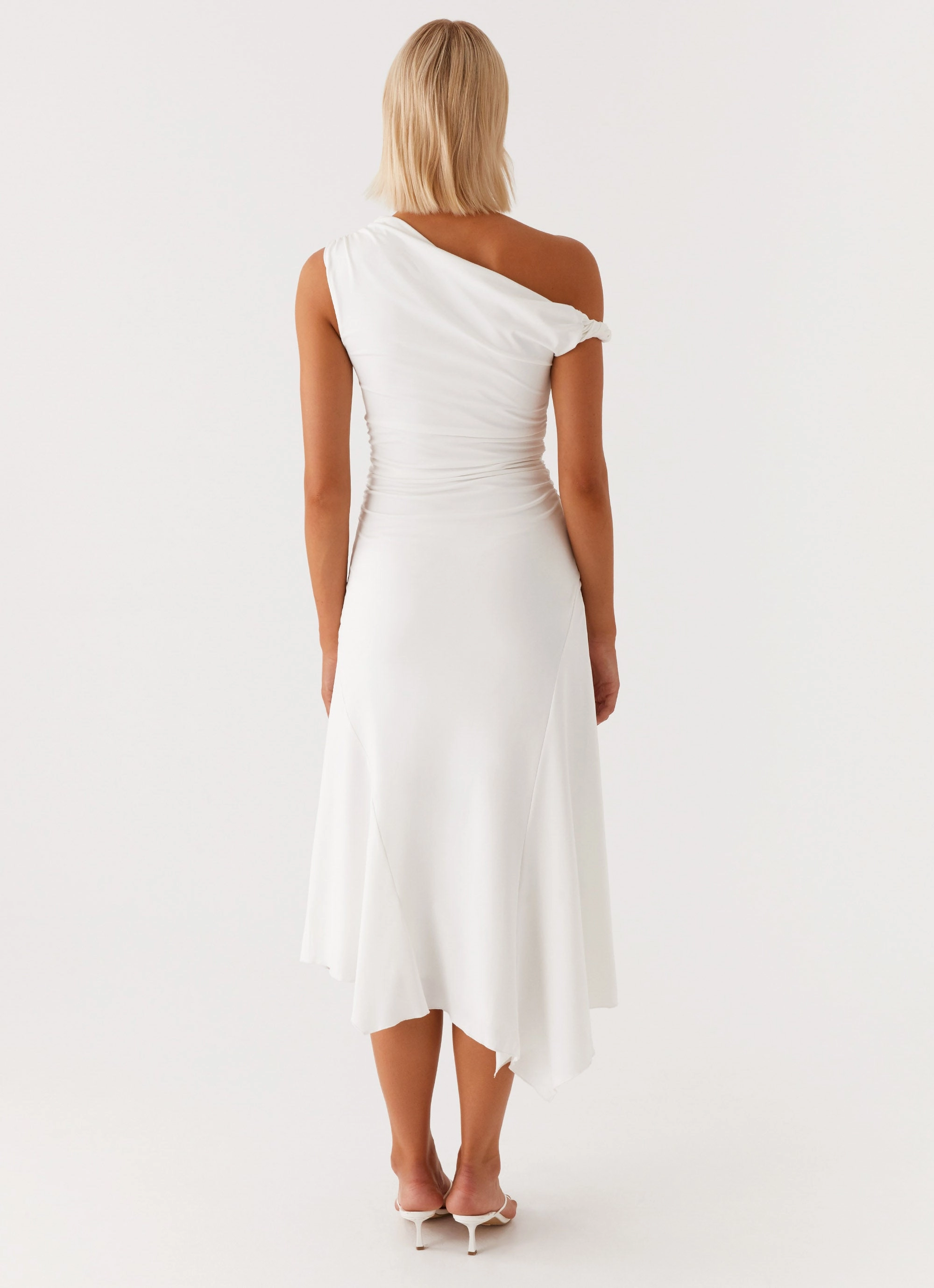 Byron Midi Dress - White Shared Glow Chill Lines