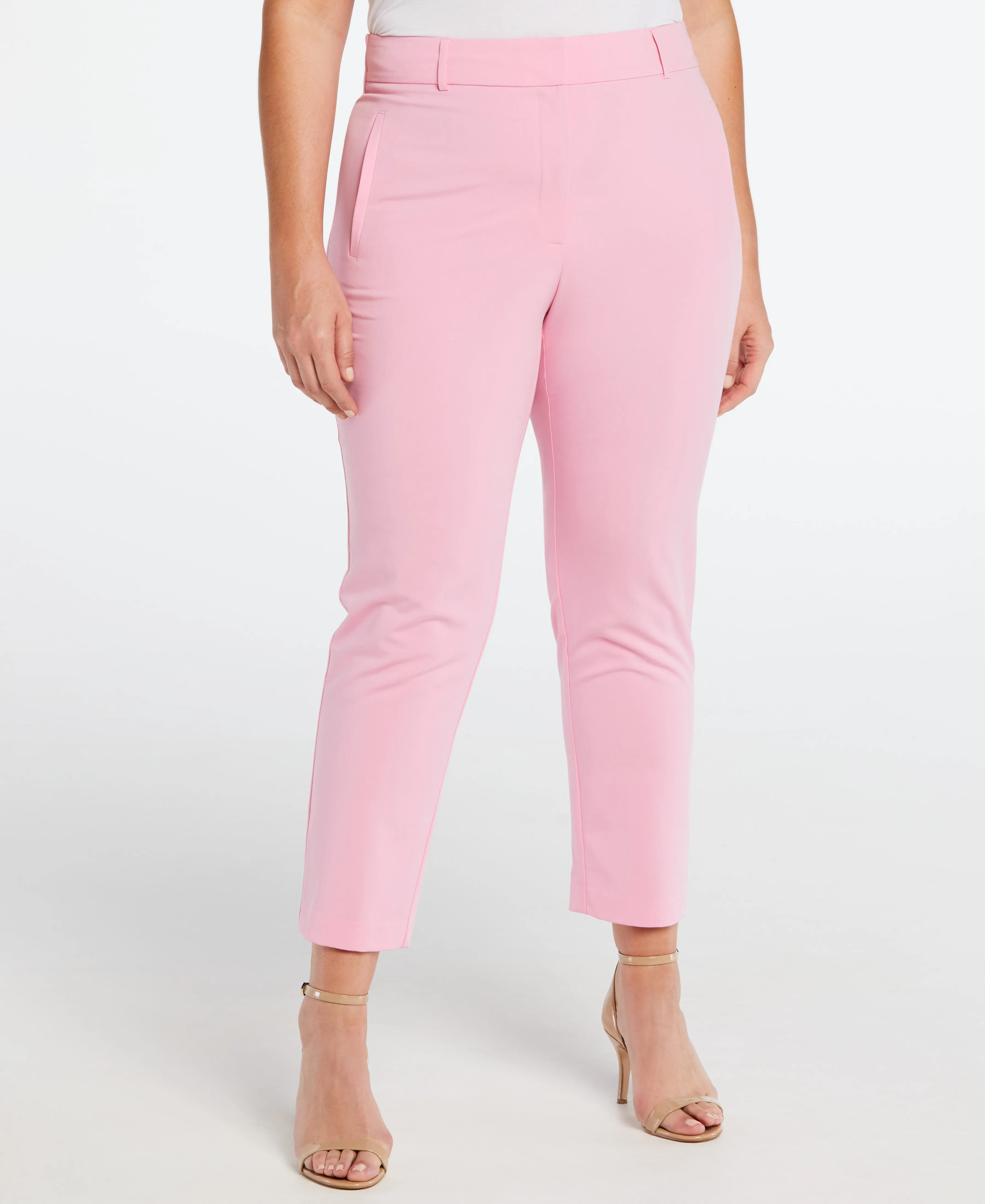 Plus Size Classic Fit Clean Straight Leg Ankle Pant FrictionResistantEdging