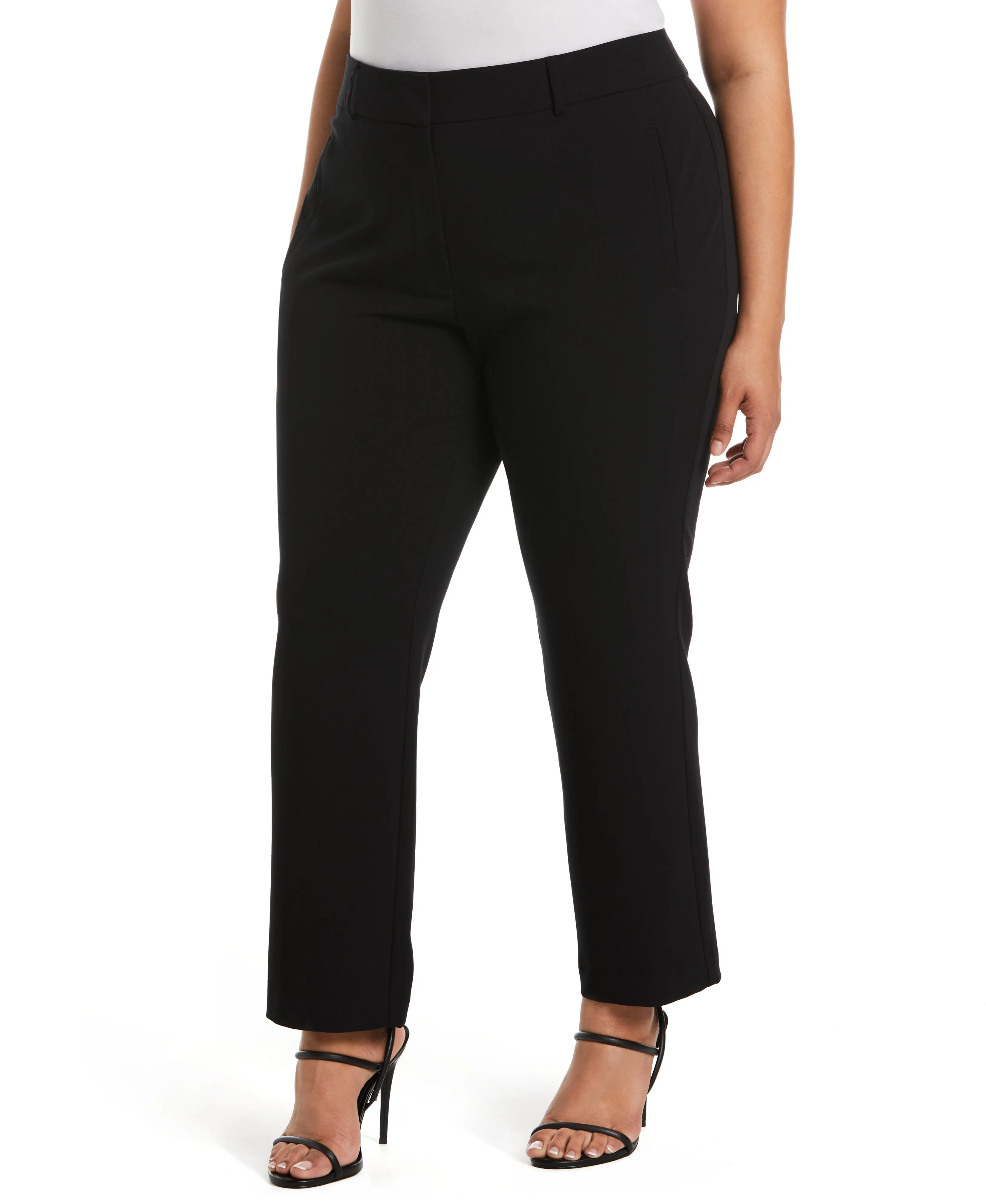 Zip-off legs Plus Size Classic Fit Clean Straight Leg Ankle Pant