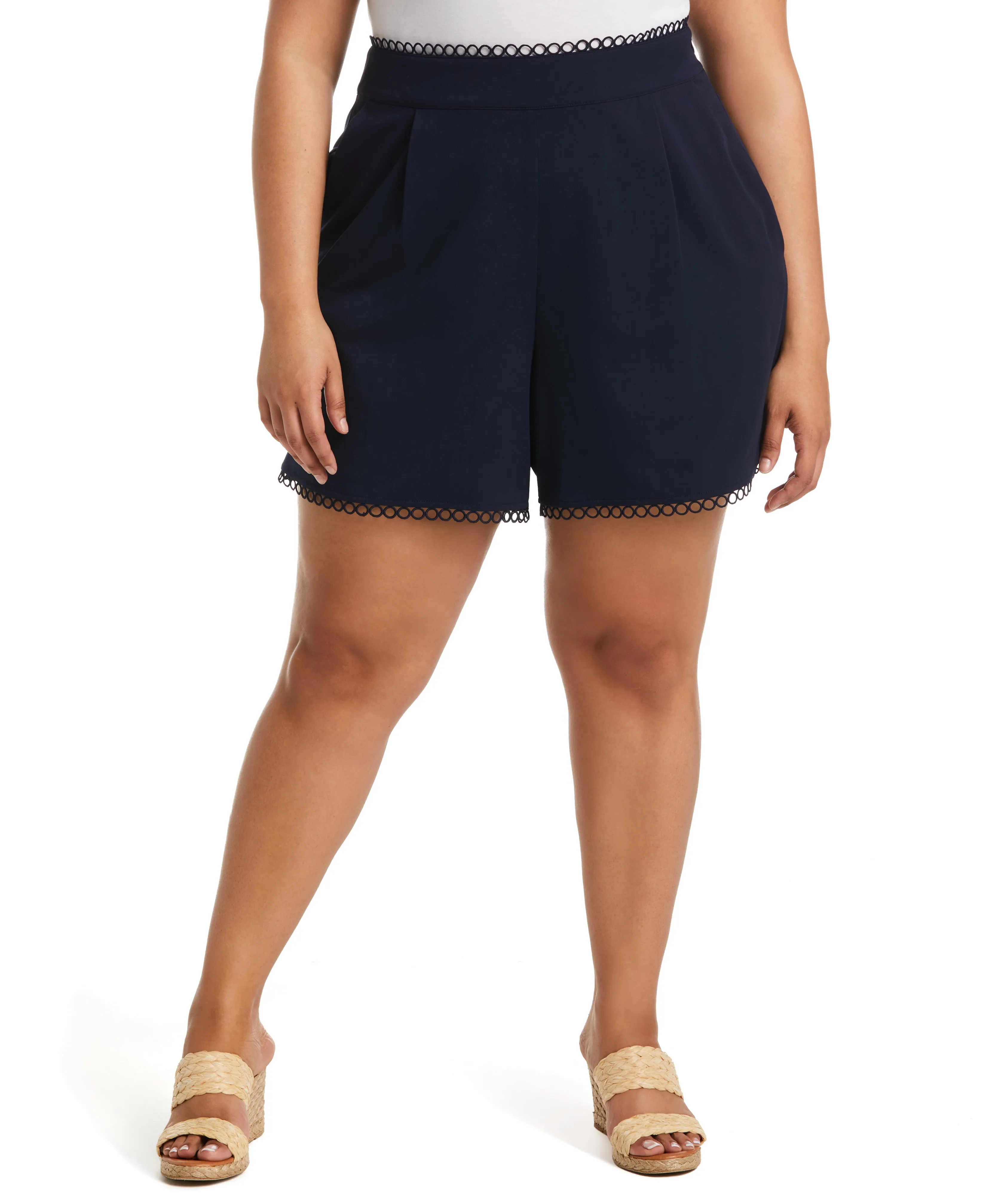 Simple Comfort Extended Inseam Options Plus Size Classic Fit Short with Loop Trim