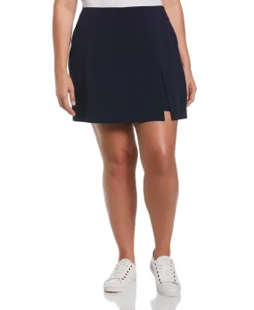 Hot Weather MoistureWickingLining Plus Size Classic Fit Skort with Front Slit