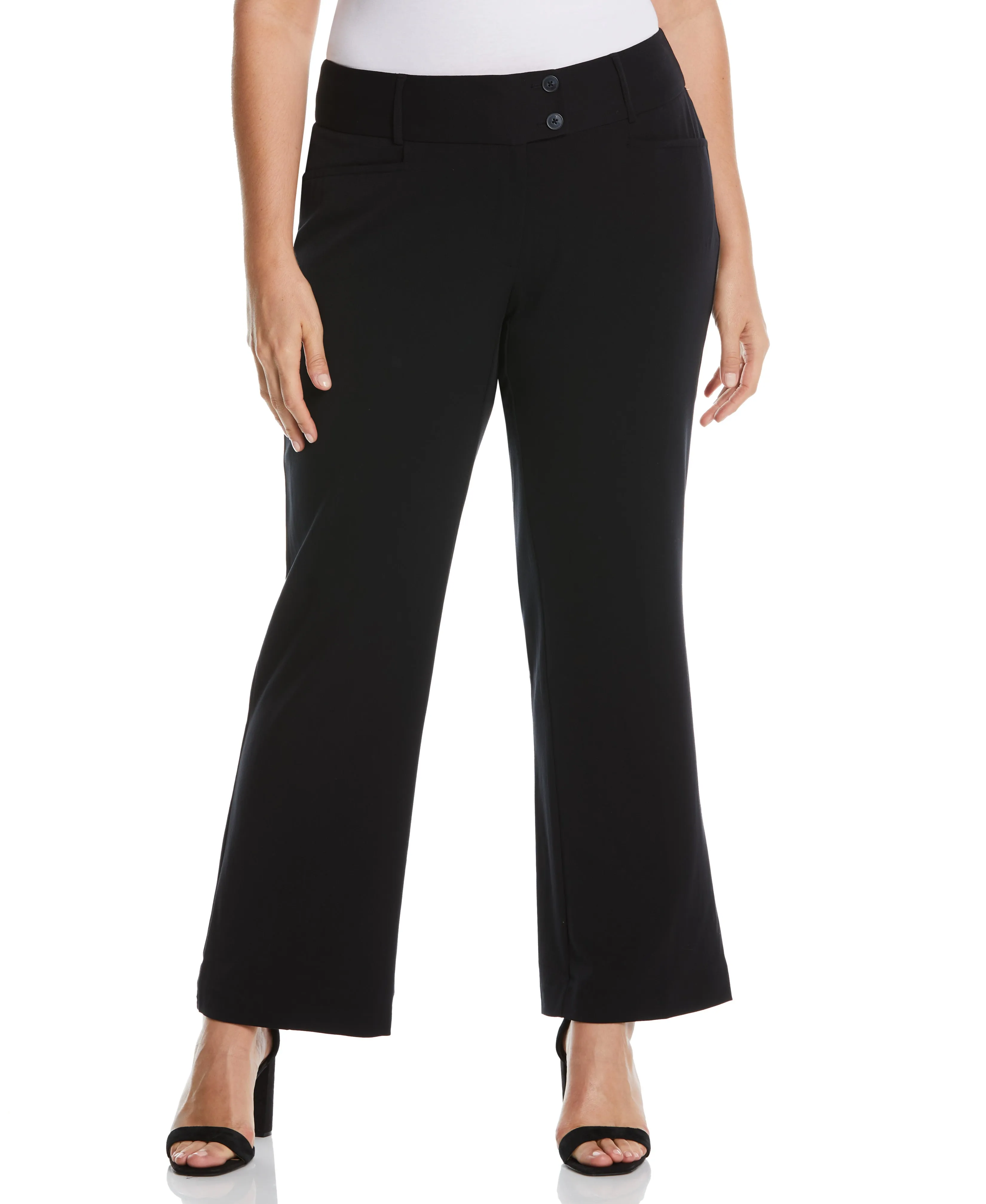 Plus Size Curvy Fit Boot Cut Pant - Curvy Fit Stretchable Design Gripper Waistband