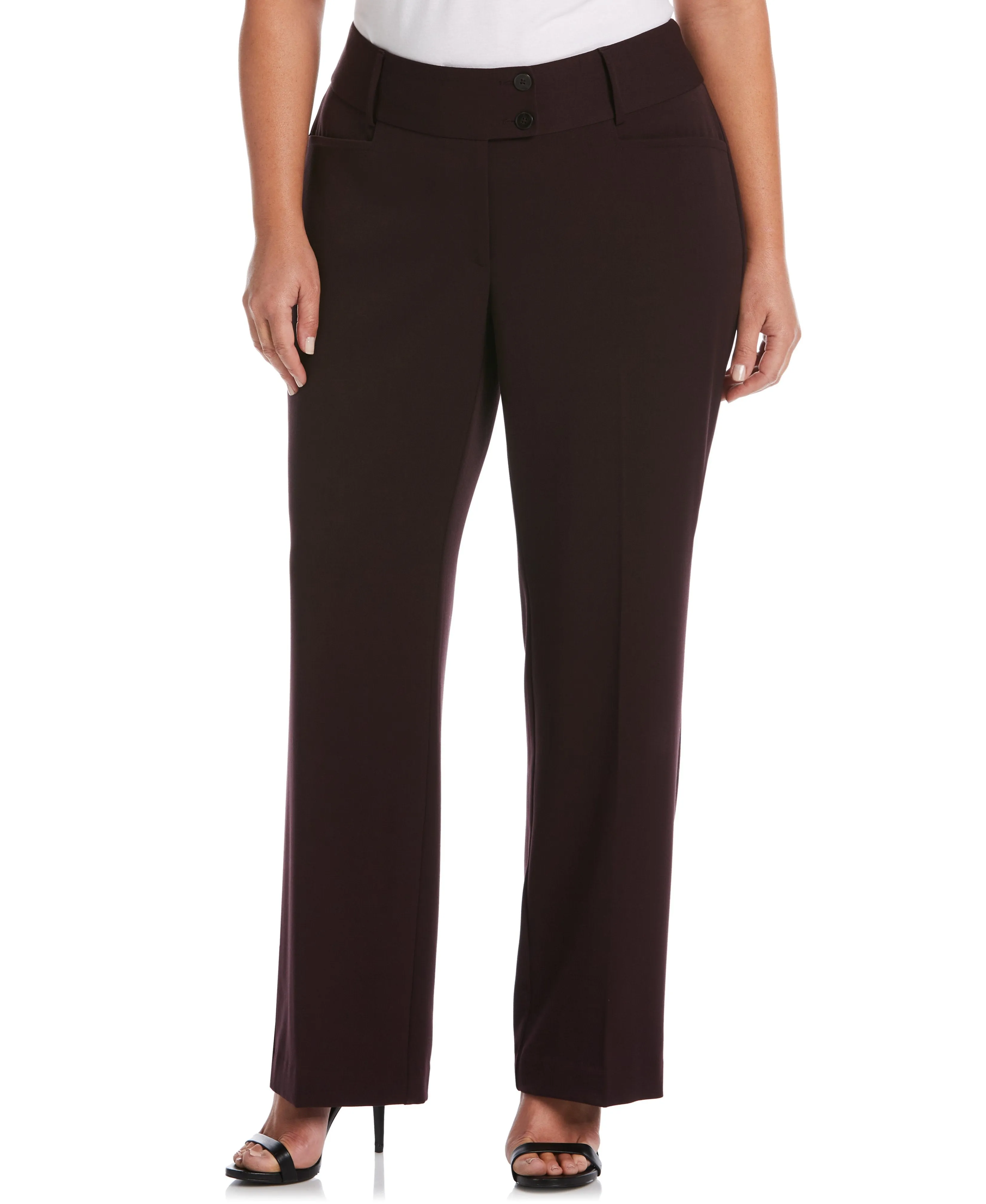Plus Size Gabardine Bootcut Pant - Curvy Fit QuickDryTechnology Solid shade