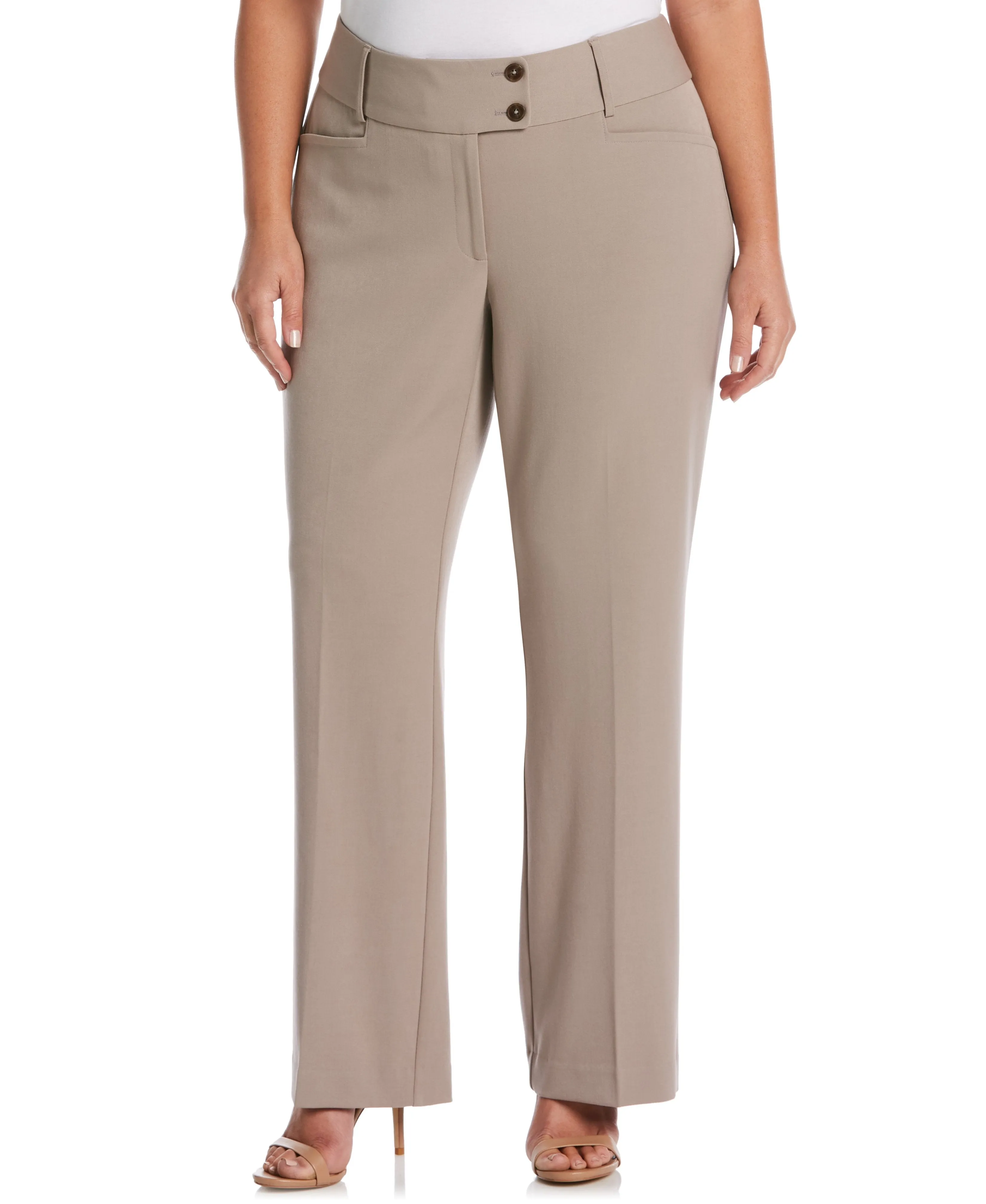 Plus Size Gabardine Bootcut Pant - Curvy Fit Smart Design