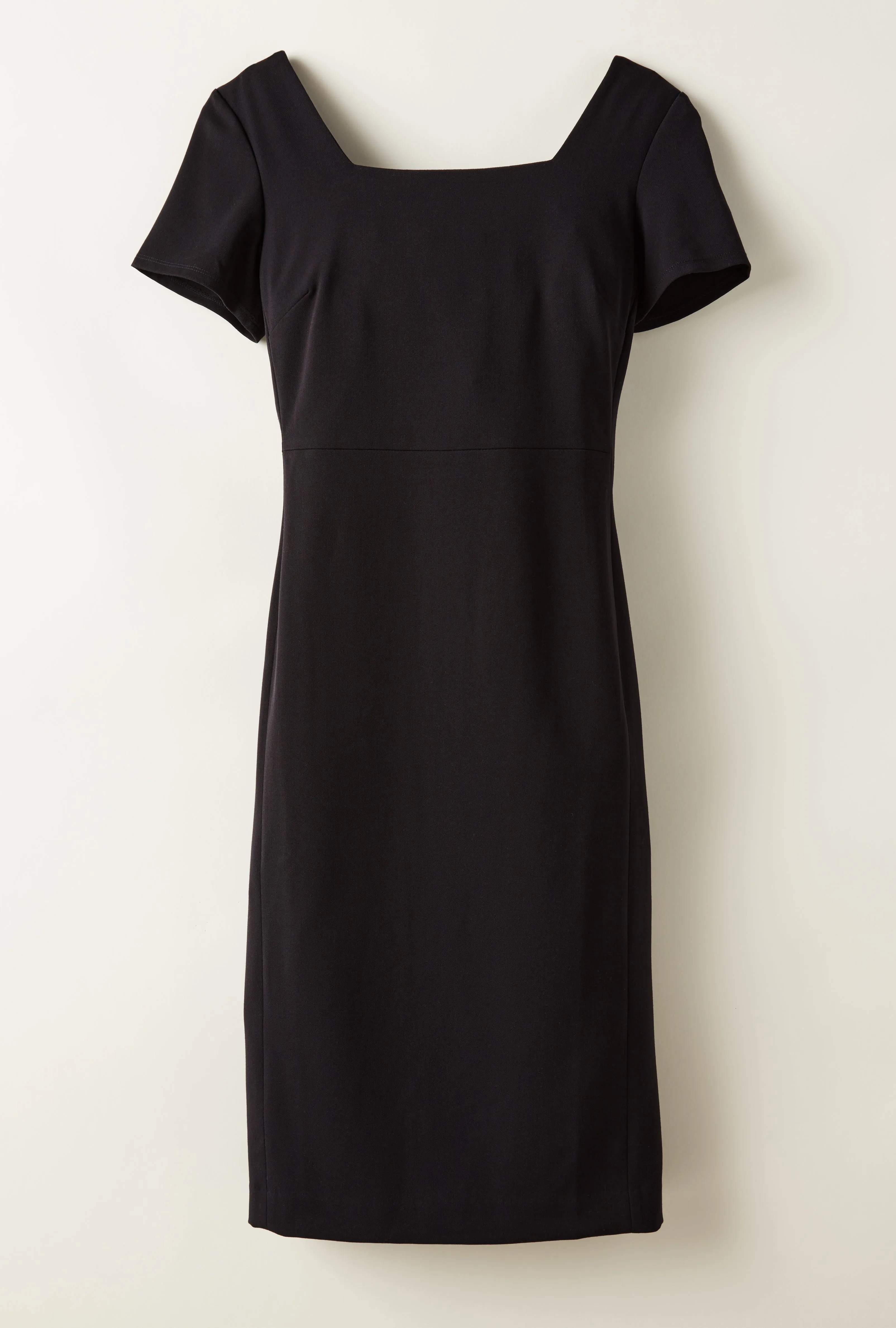 High-Fashion Romantic-Detail Plus Size Gabardine Square Neck Dress