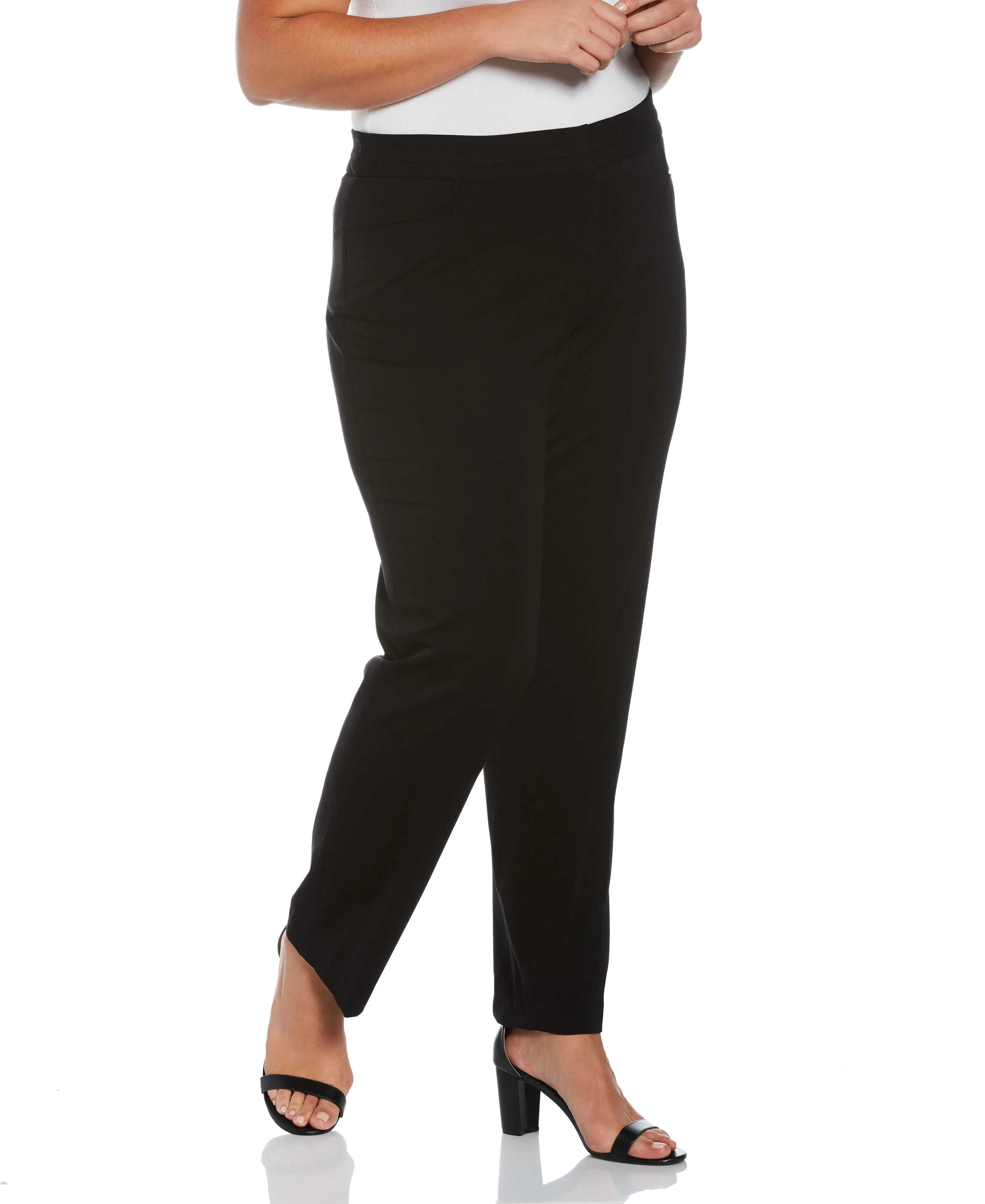 Plus Size Gabardine Straight Leg Pant - Curvy Fit Professional Wear AllDayComfort