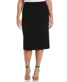 Solid Color Anti Snag Fabric Plus Size Mixed Rib Sweater Skirt